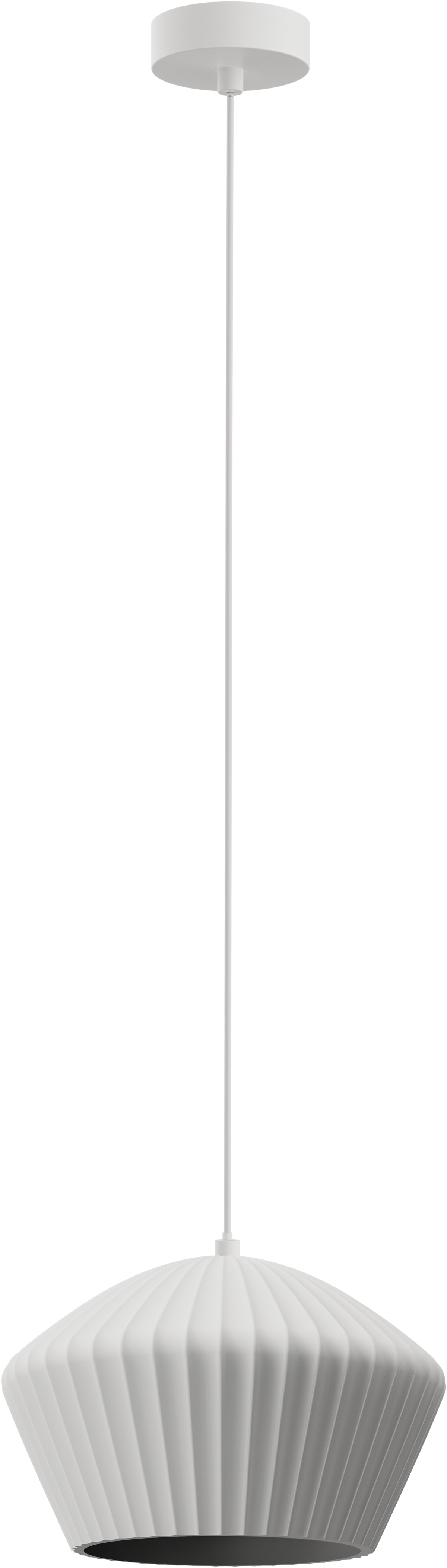 Munia Ribbed Gypsum E27 Pendant Ø345mm White - Paintable surface IP20