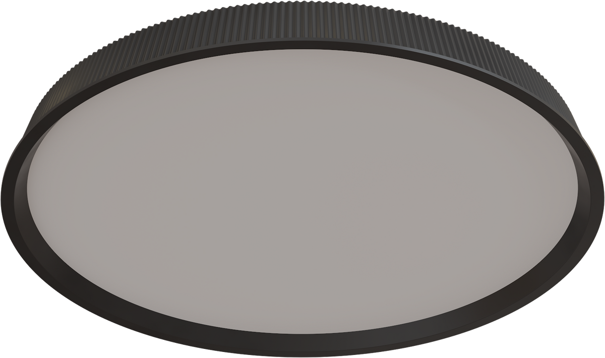 Kinglet 630mm Ribbed LED 75W CTC/Oyster Tri Colour Dimmable Black IP20