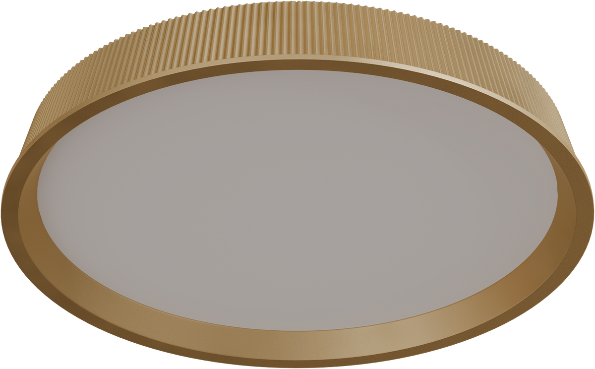 Kinglet 450mm Ribbed LED 36W CTC/Oyster Tri Colour Dimmable Gold IP20