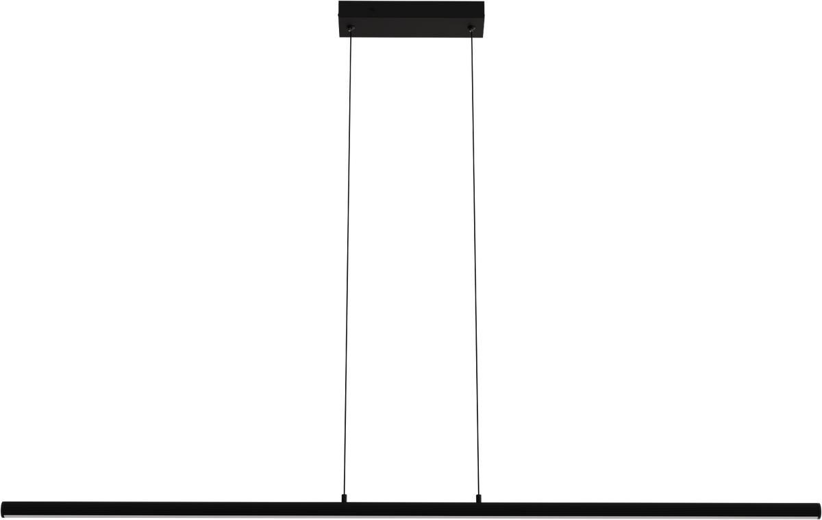 Aeris 1500mm Fluted Linear LED Pendant Black Cord 52W Tri Colour Non Dimmable Black 2M Drop IP20