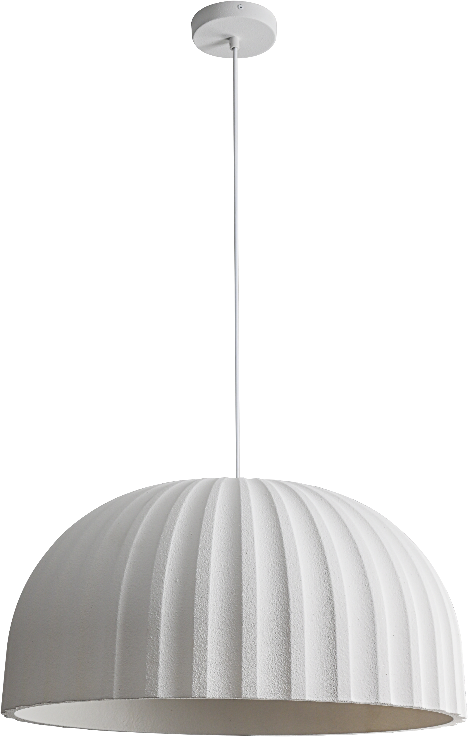 Rachis Ribbed Polymer Resin E27 Pendant Ø450mm White IP20
