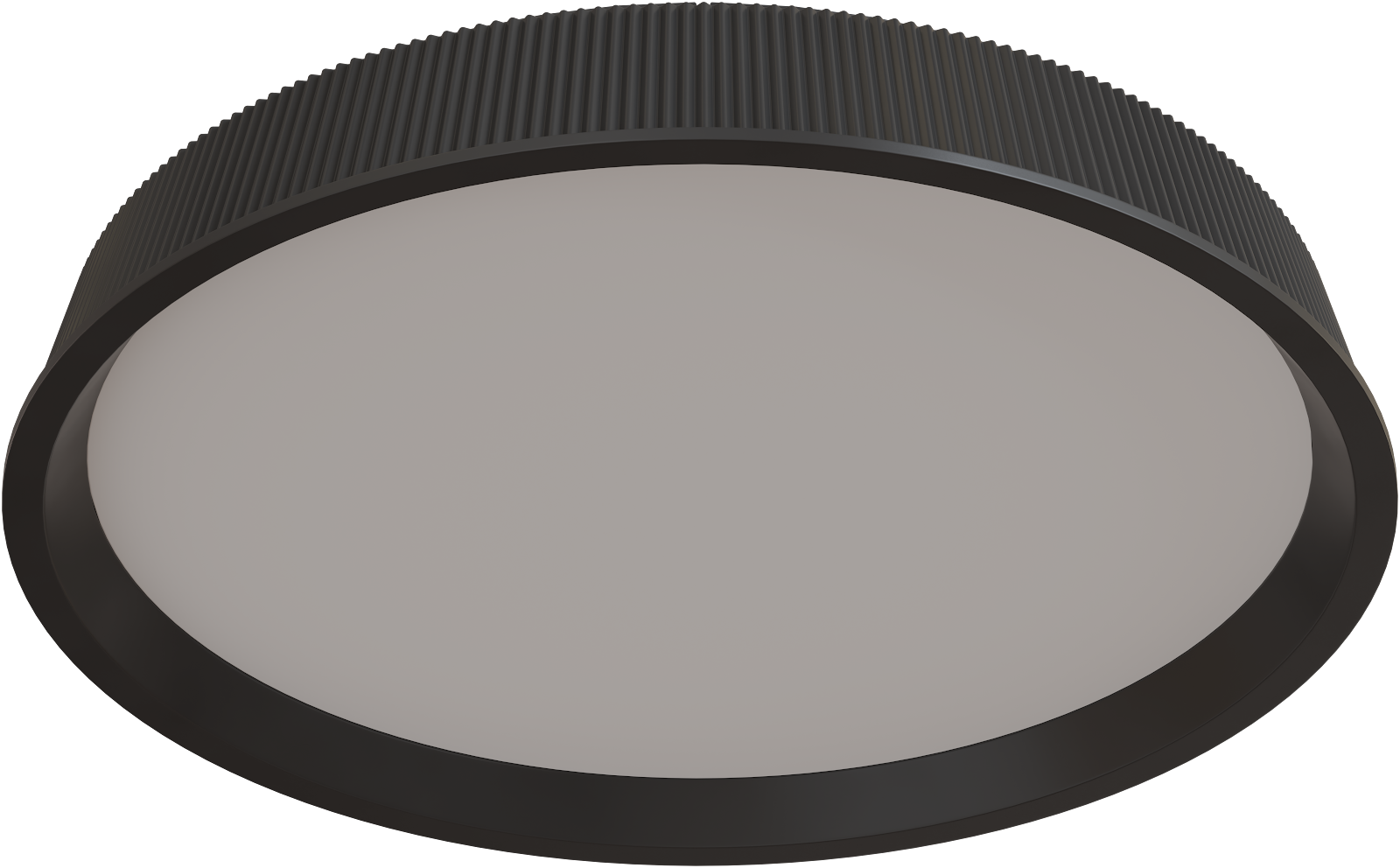 Kinglet 450mm Ribbed LED 36W CTC/Oyster Tri Colour Dimmable Black IP20