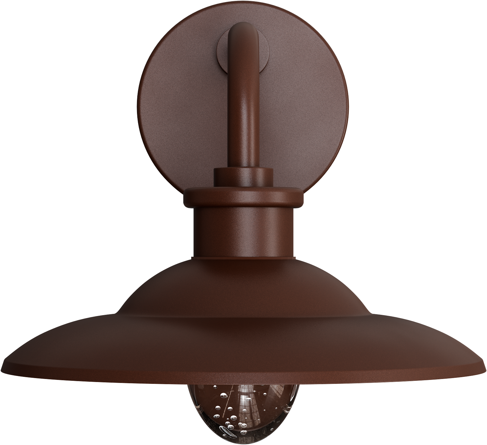 Cuscus Bubble Glass 240mm Exterior Wall Light 5W LED Tri Colour Non Dimmable Rust IP65