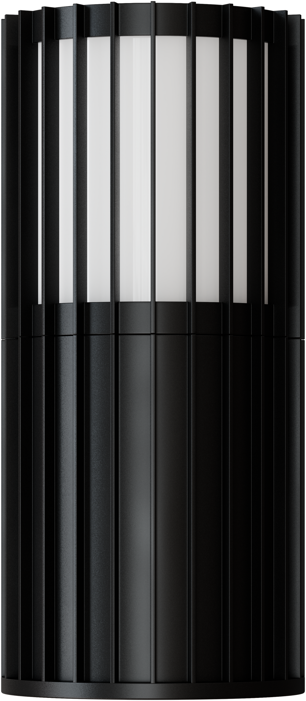 Bright 5W LED Tri Colour Ribbed Up Exterior Wall light Non Dimmable Black IP65