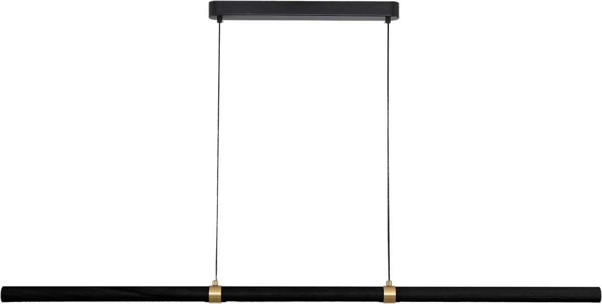 Aquila 1500mm Linear LED Pendant Natural Timber 24W TRI Colour Non-dimmable Black Ash / Black 2M Drop IP20