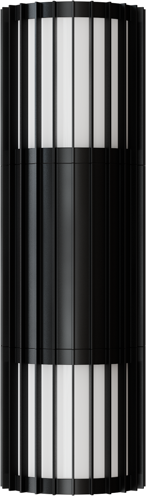 Bright 10W LED Tri Colour Ribbed Up Down Exterior Wall light Non Dimmable Black IP65