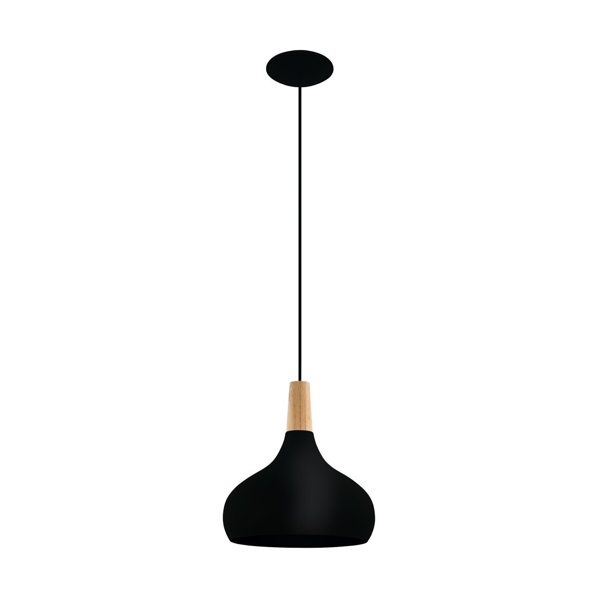 Sabinar Medium Pendant Light in Black & Wood