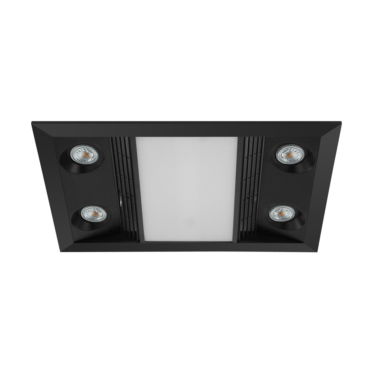 Matt Black Inferno 3-in-1 Bathroom Exhaust Fan, Heater, and LED Light