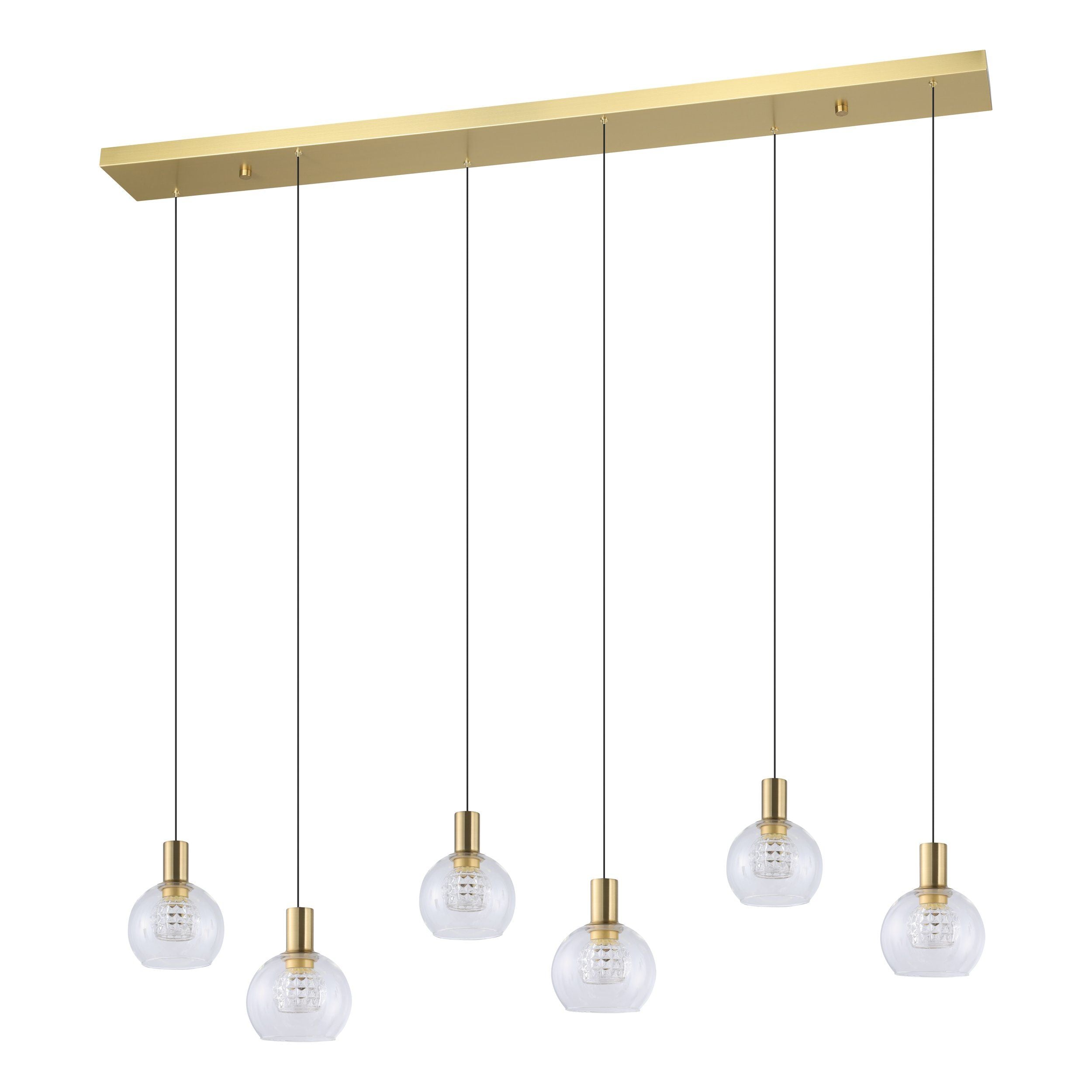Terque Brass Matt 6 x 5.4W 3000K Bar Pendant
