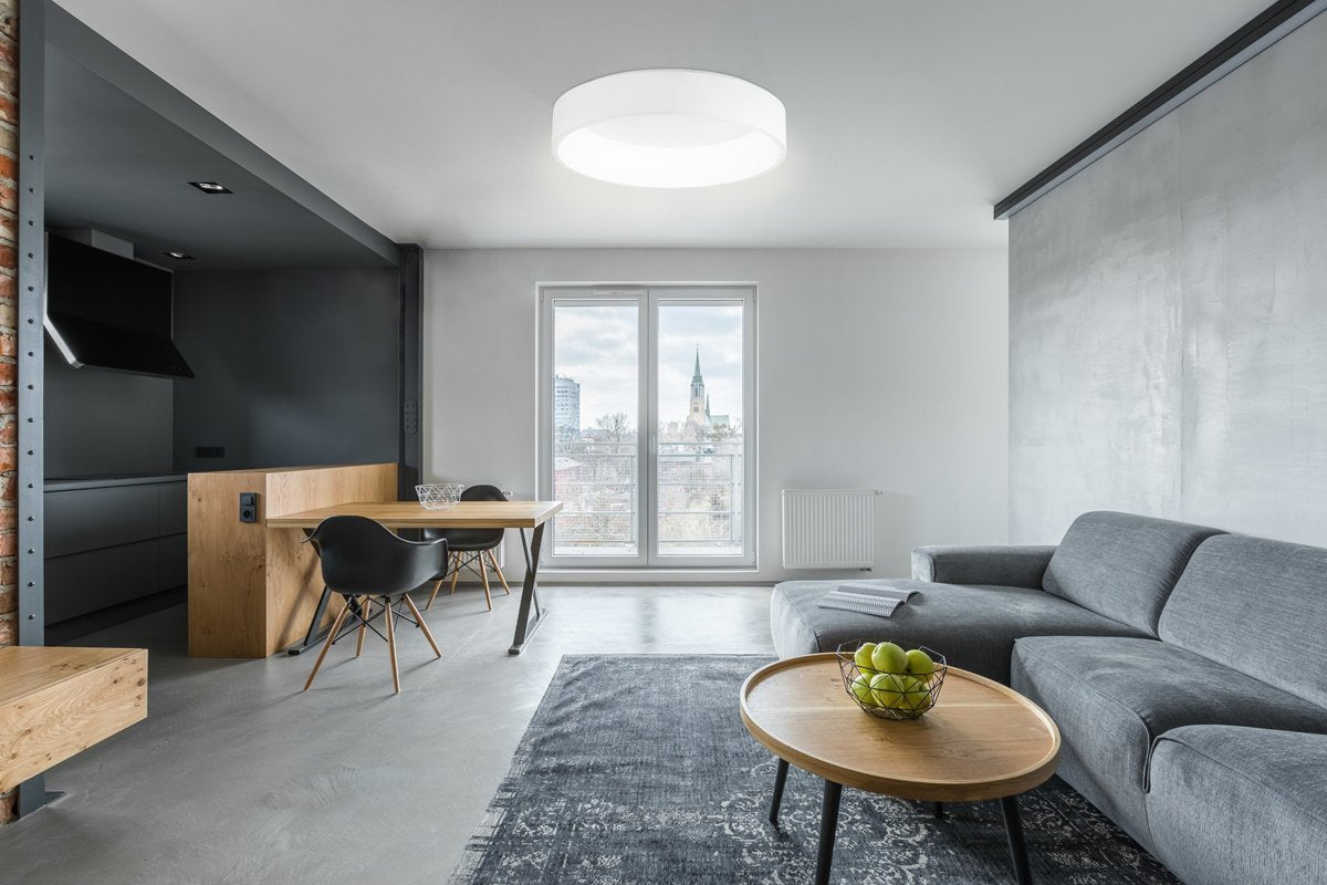 Marghera 34W White Dimmable LED Oyster Light in Warm White