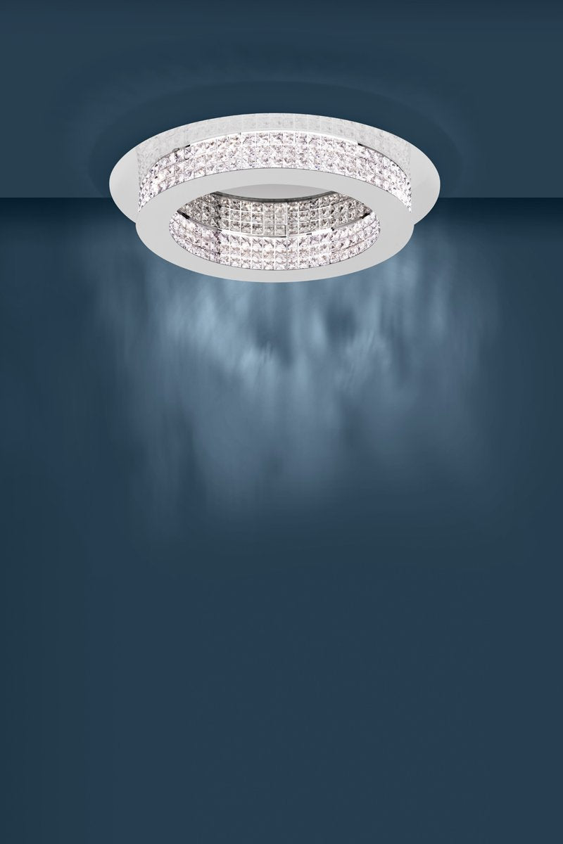 Principe 44W Dimmable Warm White LED Oyster Light Chrome & Crystal