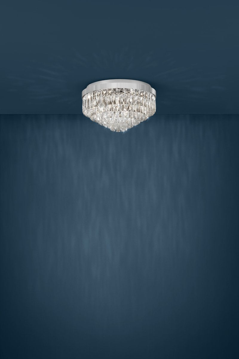 Valparaiso 8 Light Crystal Flush Mount Light in Chrome