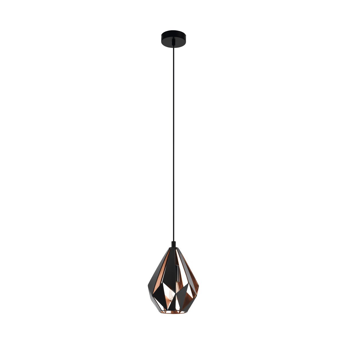 Carlton 205mm 1 Light Black & Copper Pendant Light