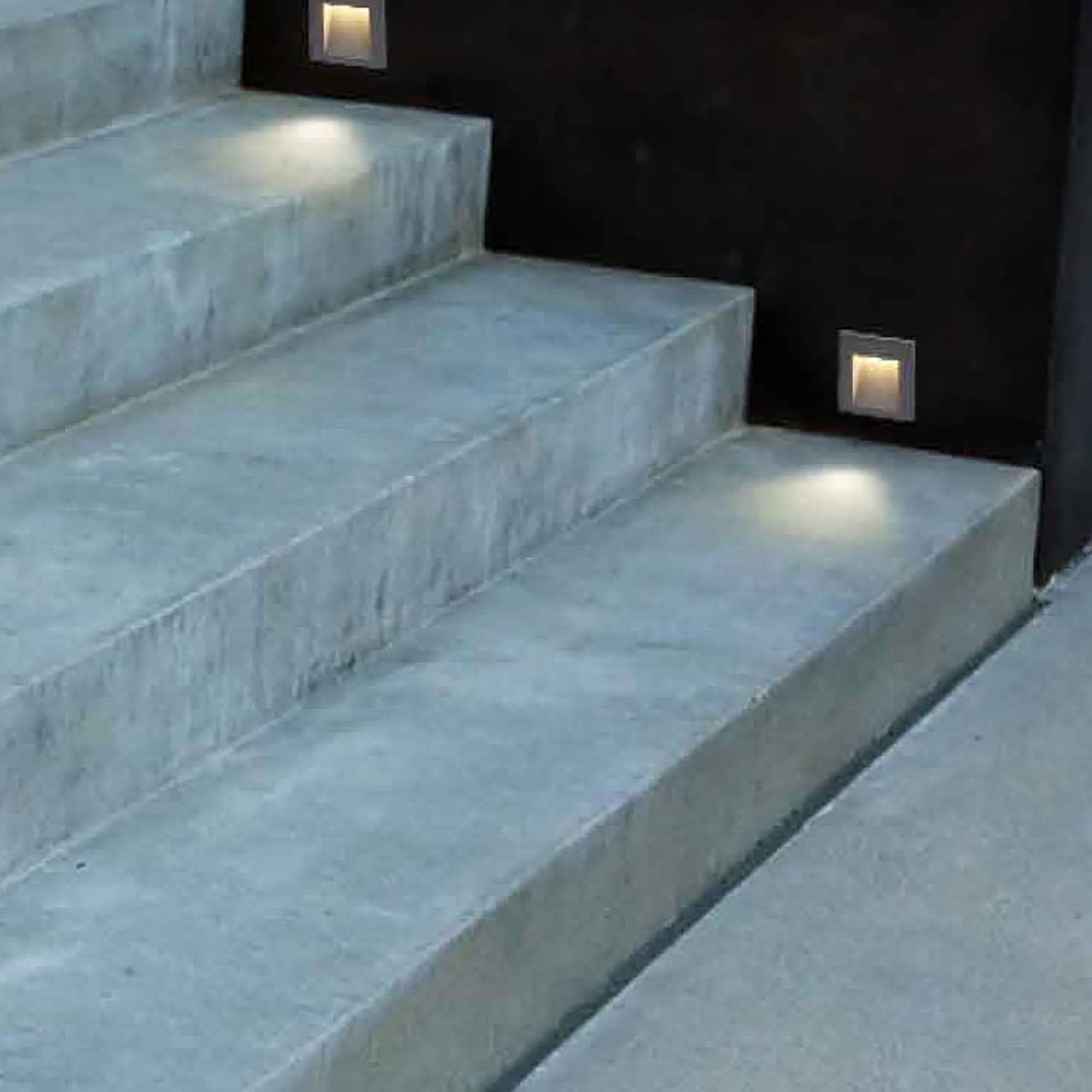 Stan Black 3W 240V 3000K IP65 Square Step Light