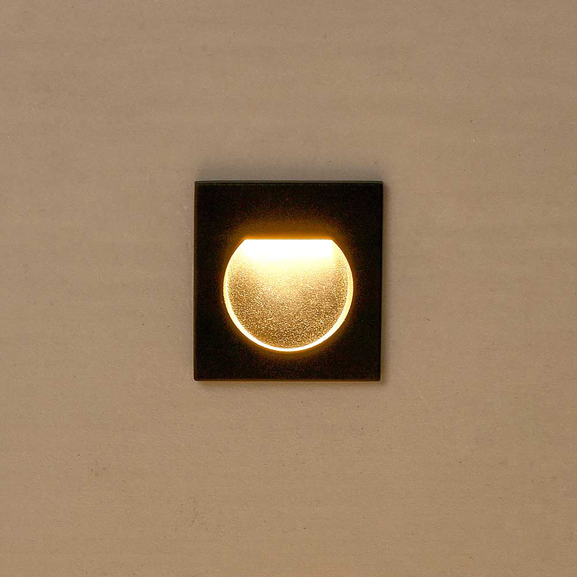 Arch Black 3W 12V 3000K IP65 Square Step Light