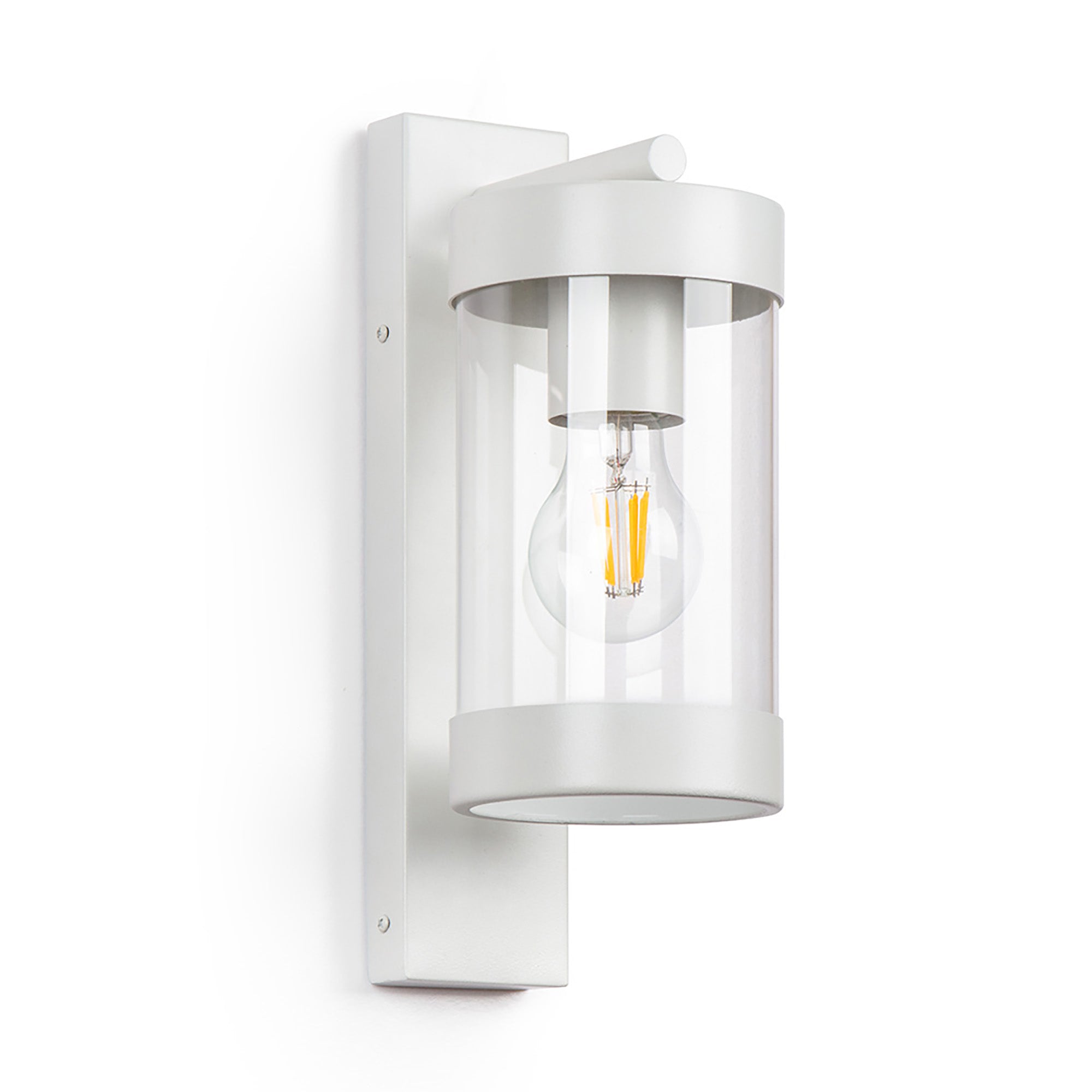 Frenchy White with Clear Glass IP43 Exterior Wall Light