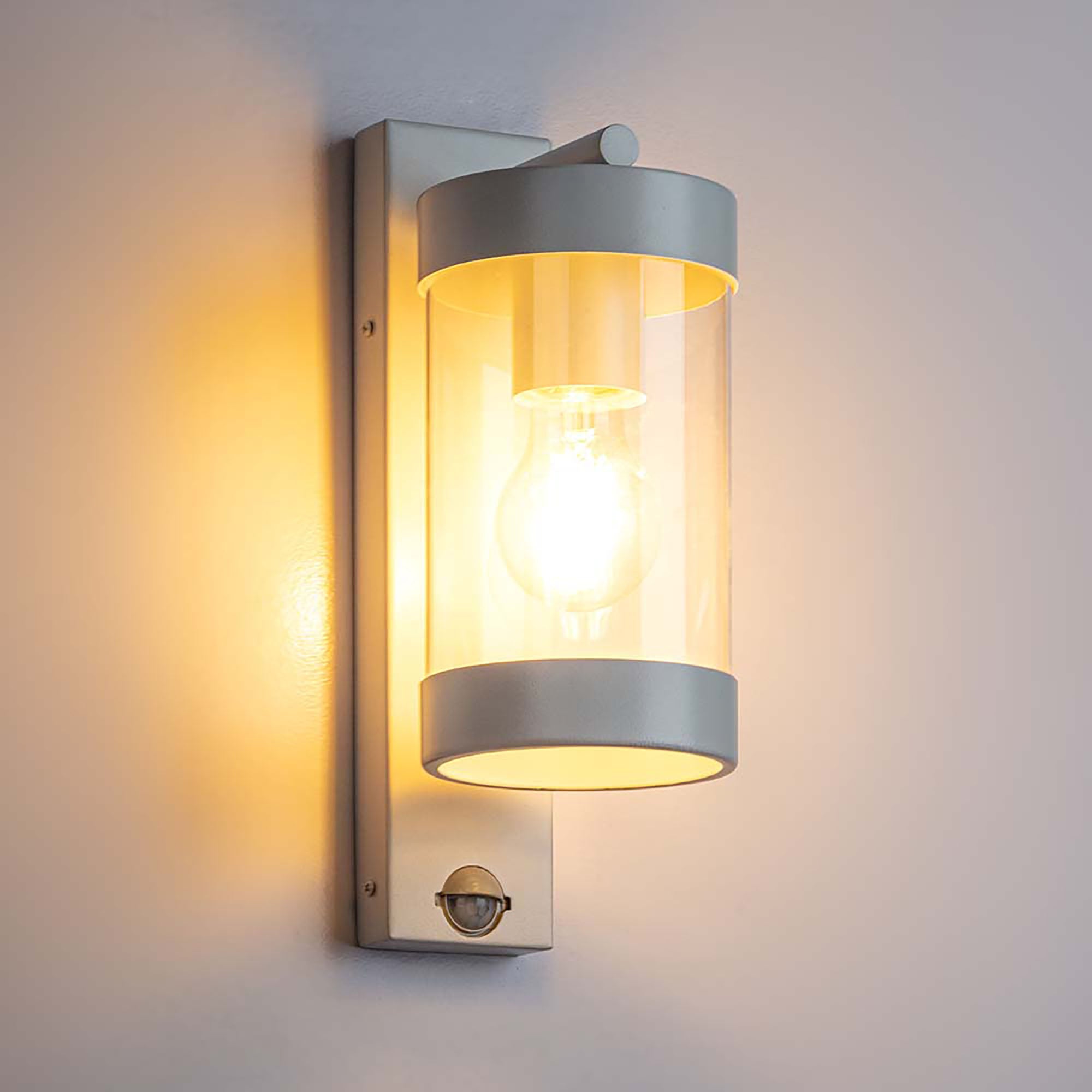 Frenchy White with Sensor IP43 Exterior Wall Light