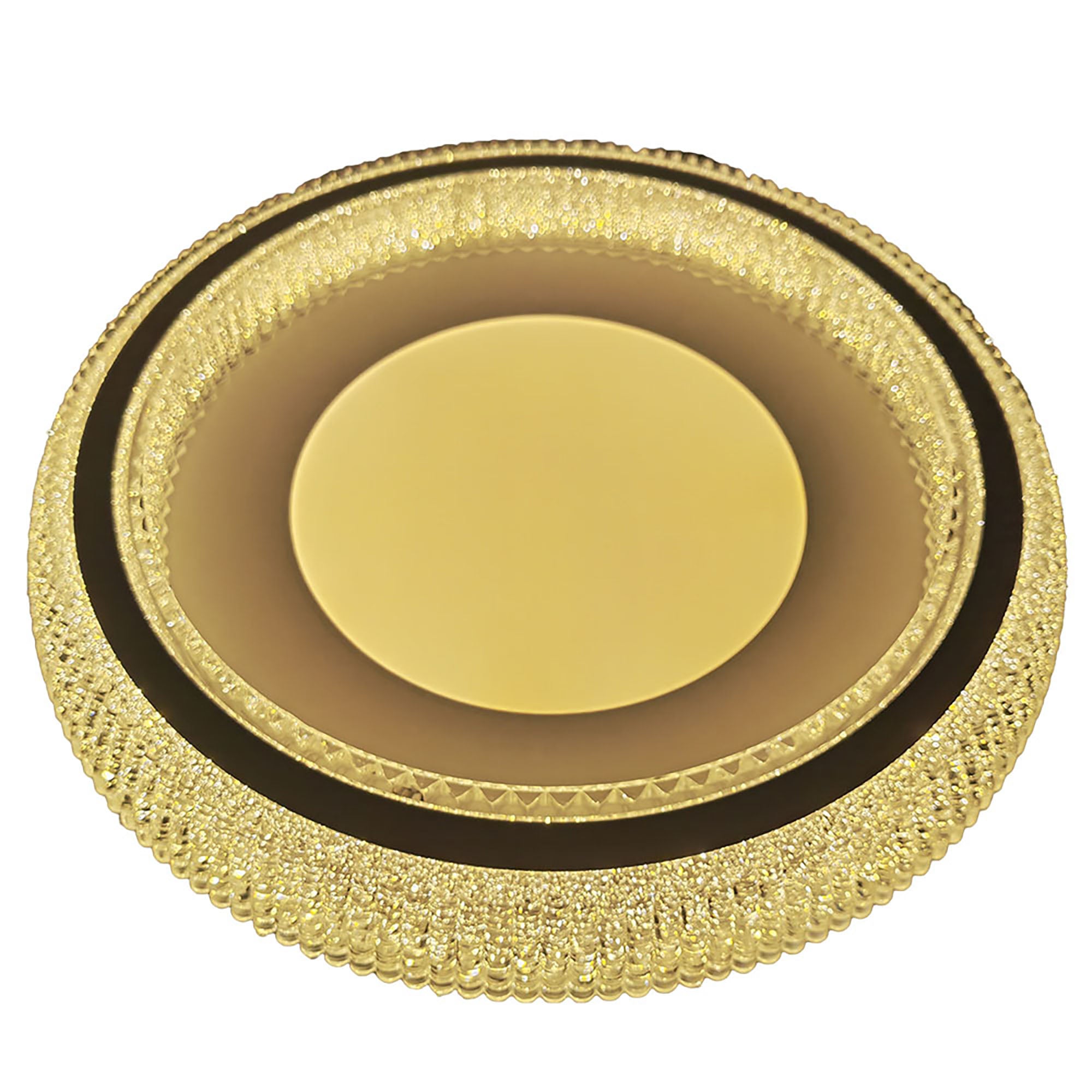 Trilliant White with Crystal look Diffuser 38w CCT LED Oyster Light