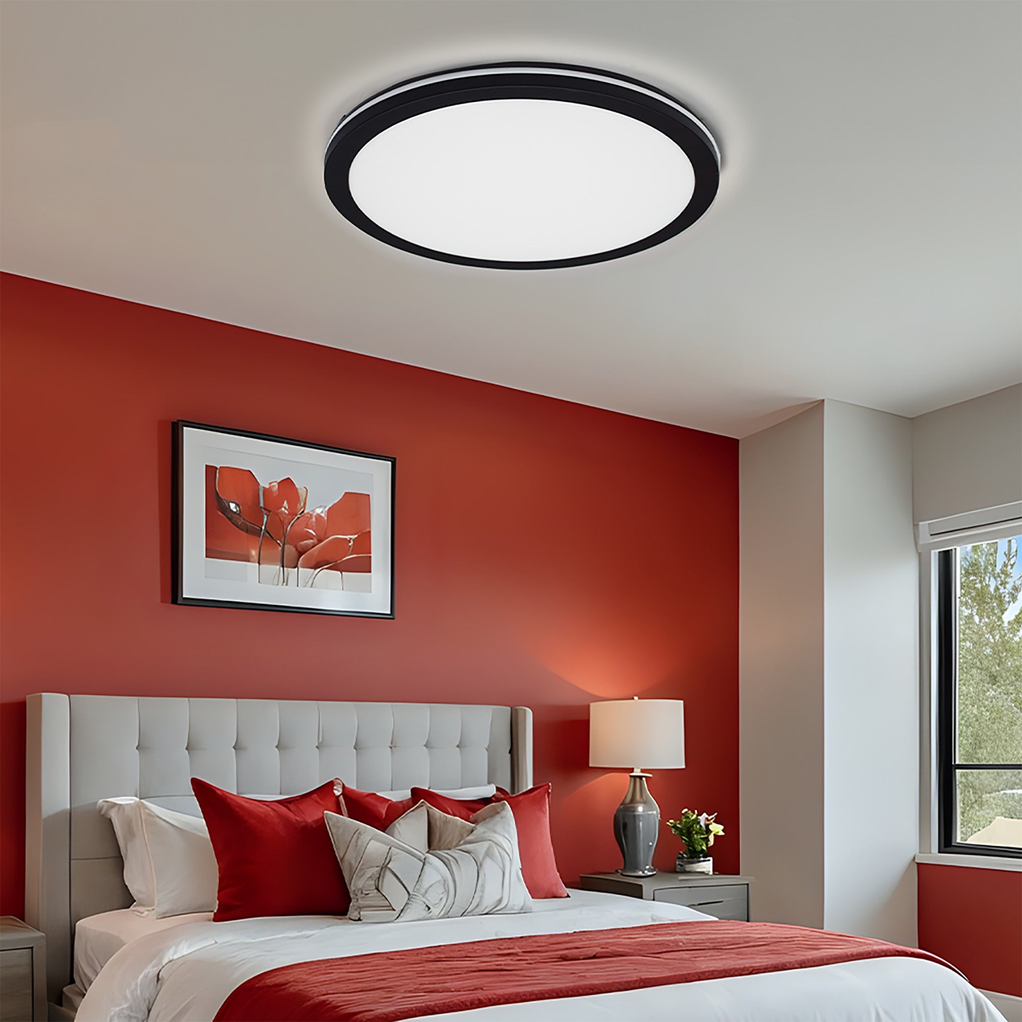 Hector-380 Black 50W CCT IP65 LED Oyster Light