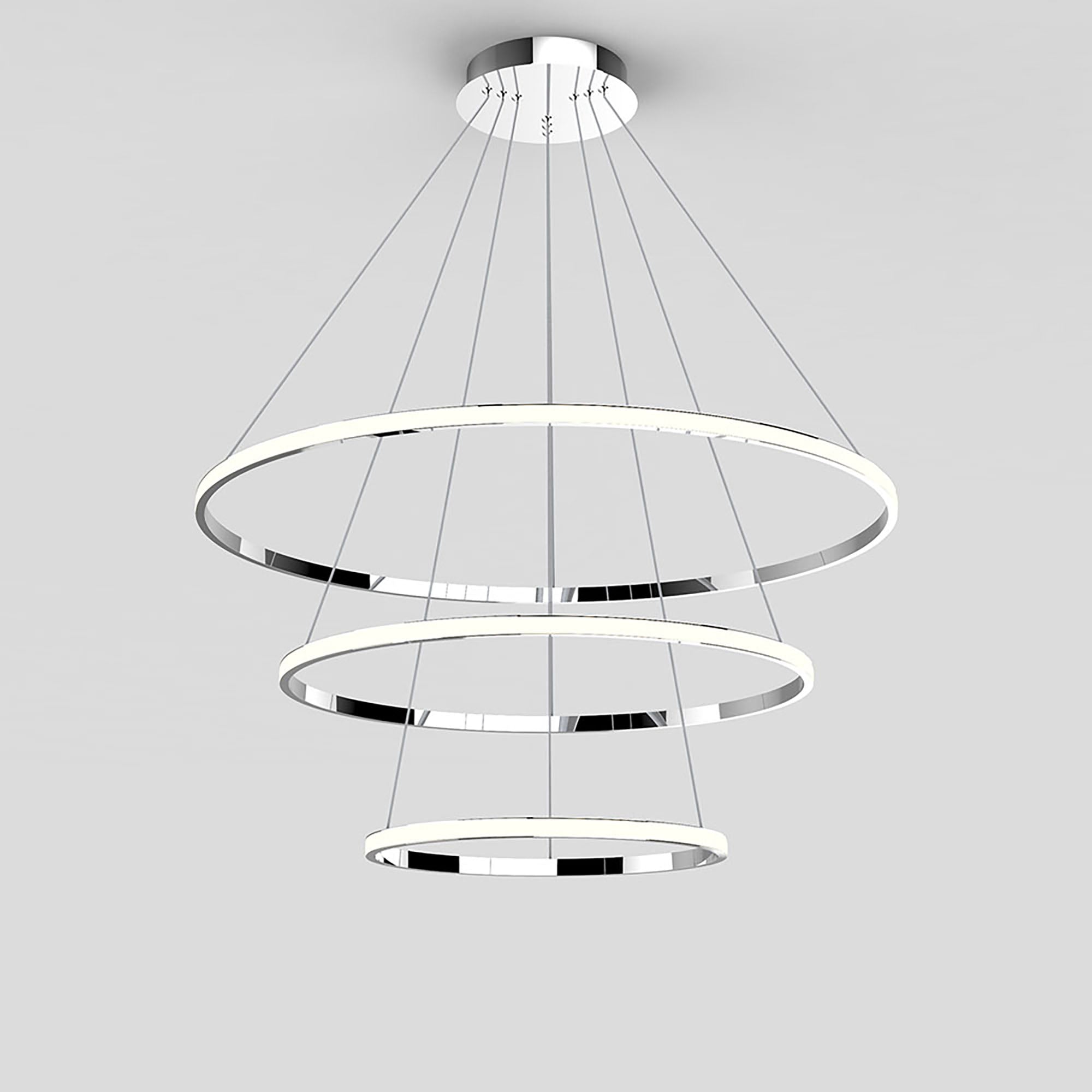Crown Chrome 100W 5000K 3 Ring LED Pendant
