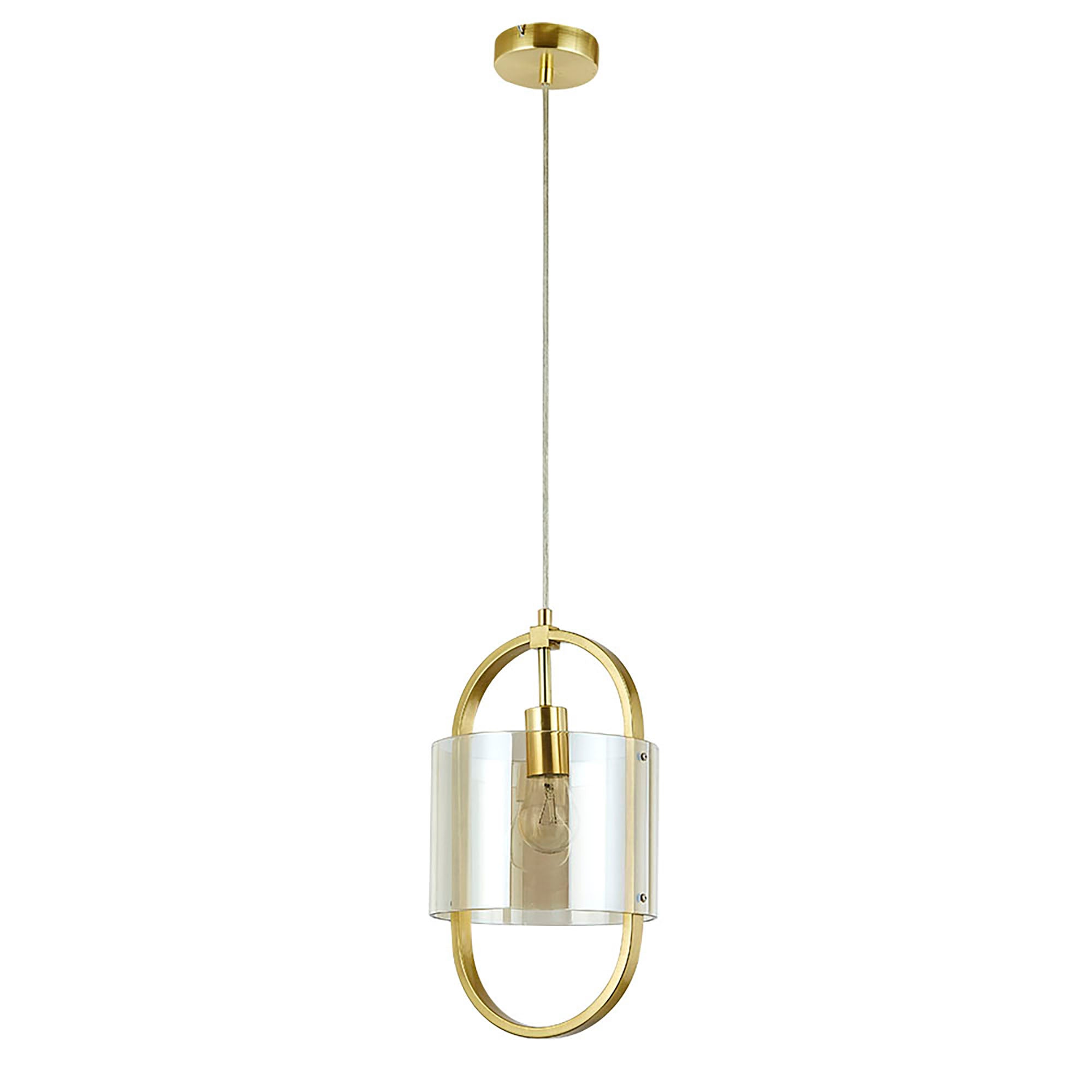 Dynamic Gold with Cognac Glass 1 Light Pendant
