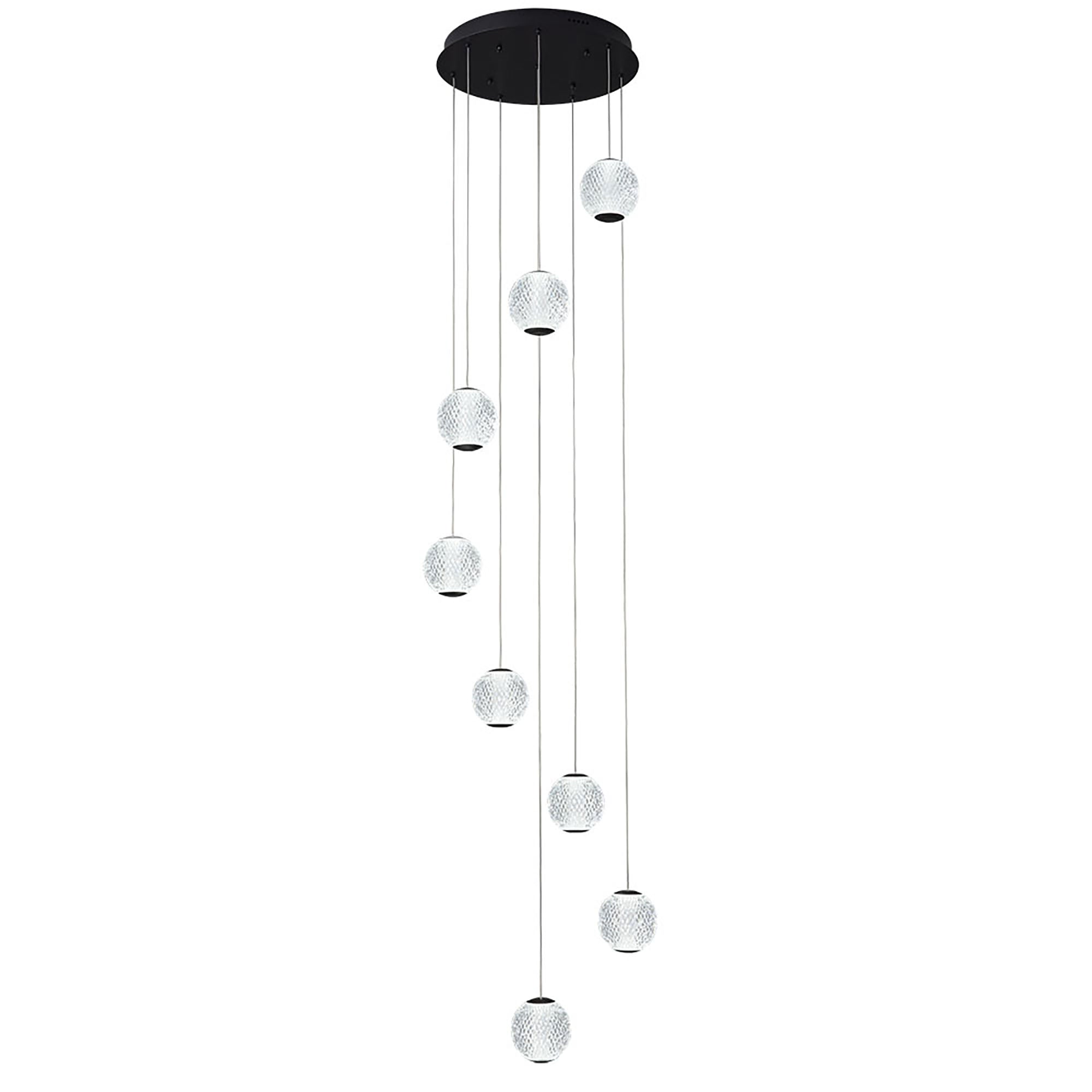 Langdon Black 5000K 8 Light LED Pendant
