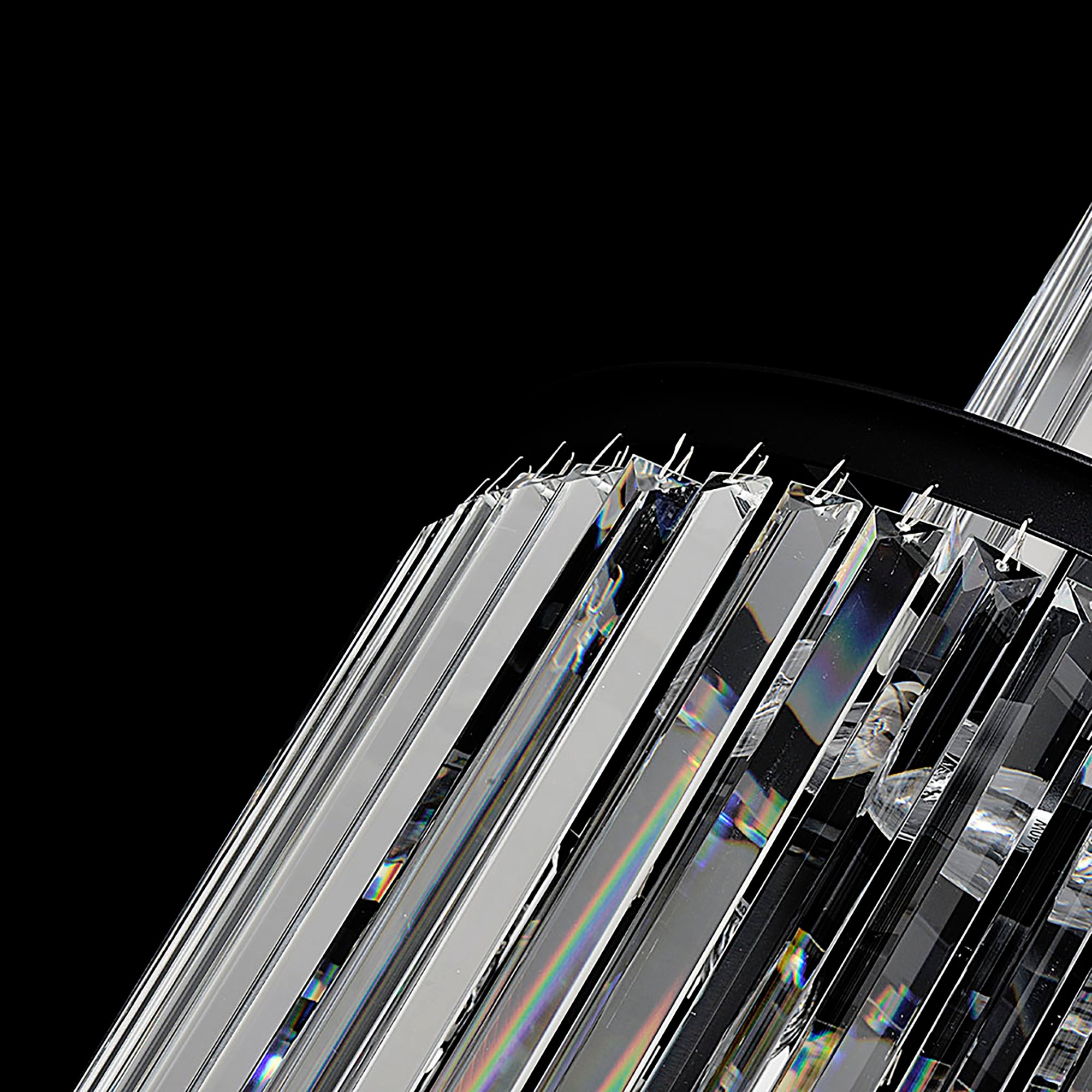 Chanel-S Black and Crystal 400mm x 1300mm Spiral Chandelier