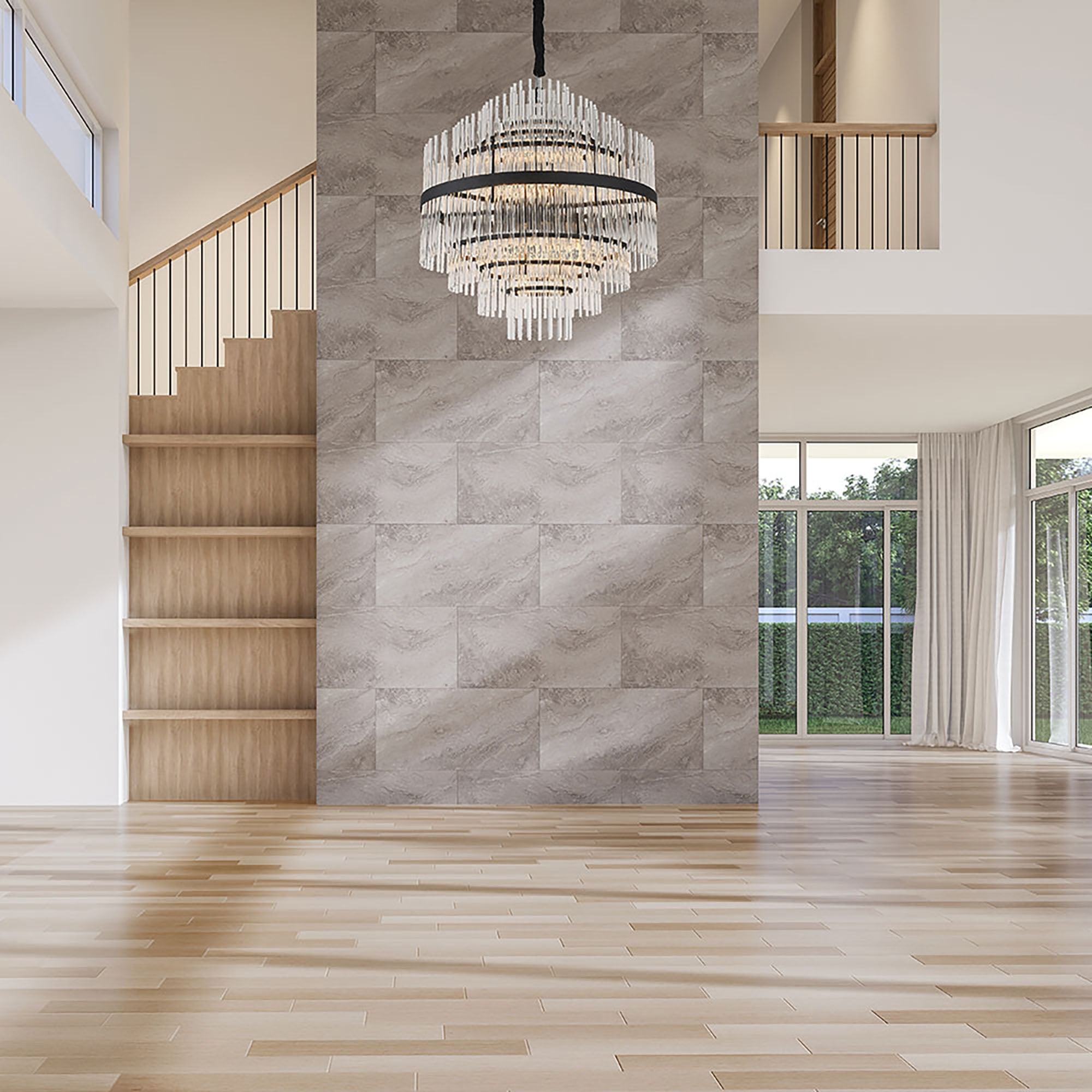 Chloe Black and Clear Glass 13Lt 600mm Pendant Light