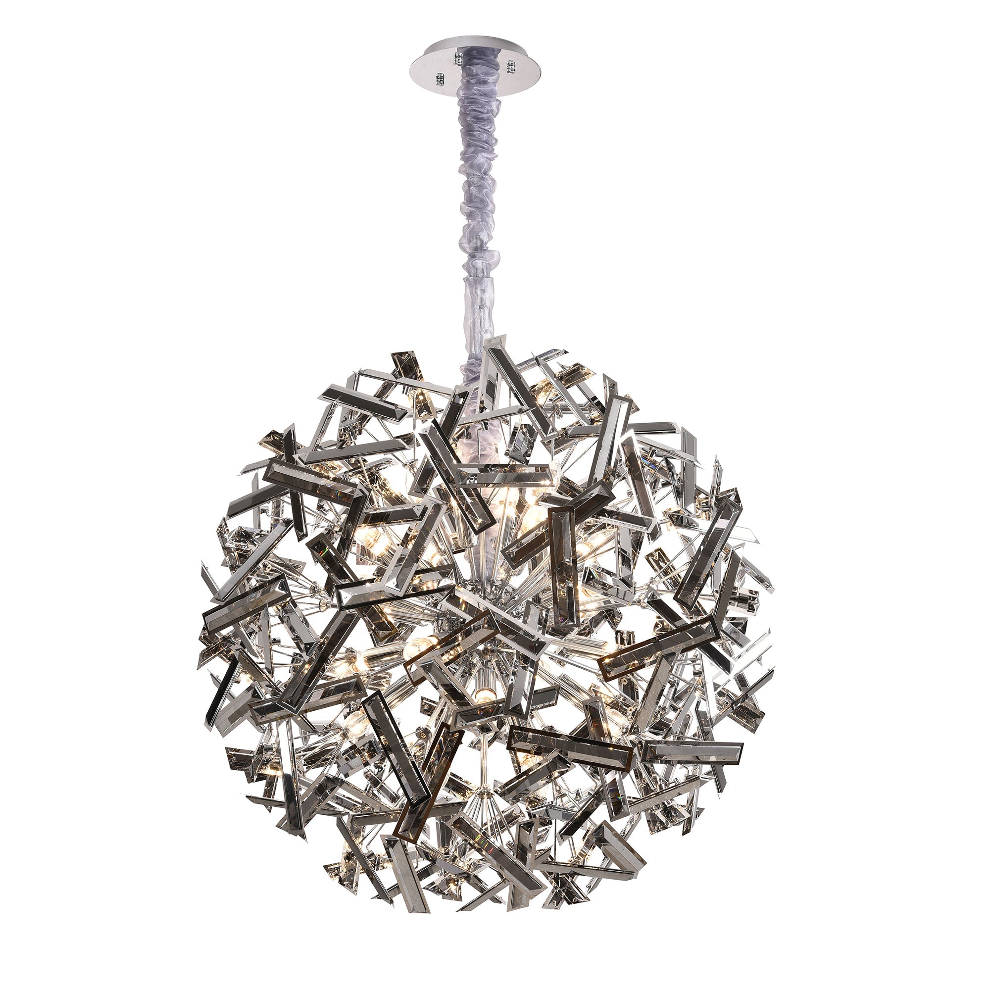 Brazza Black/Chrome and Smoke Crystal 800mm Pendant Light