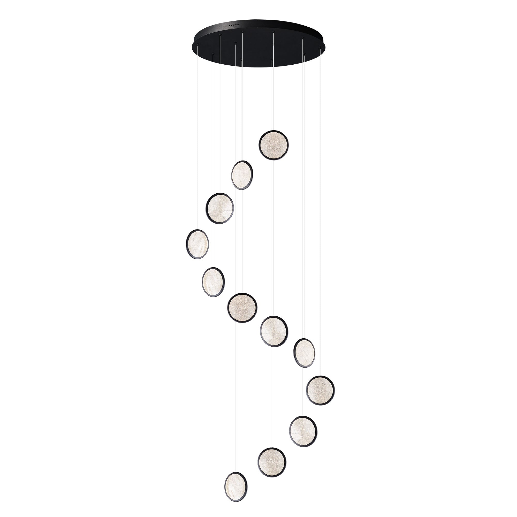 Arago Black 12 Light CCT Round Disc LED Pendant