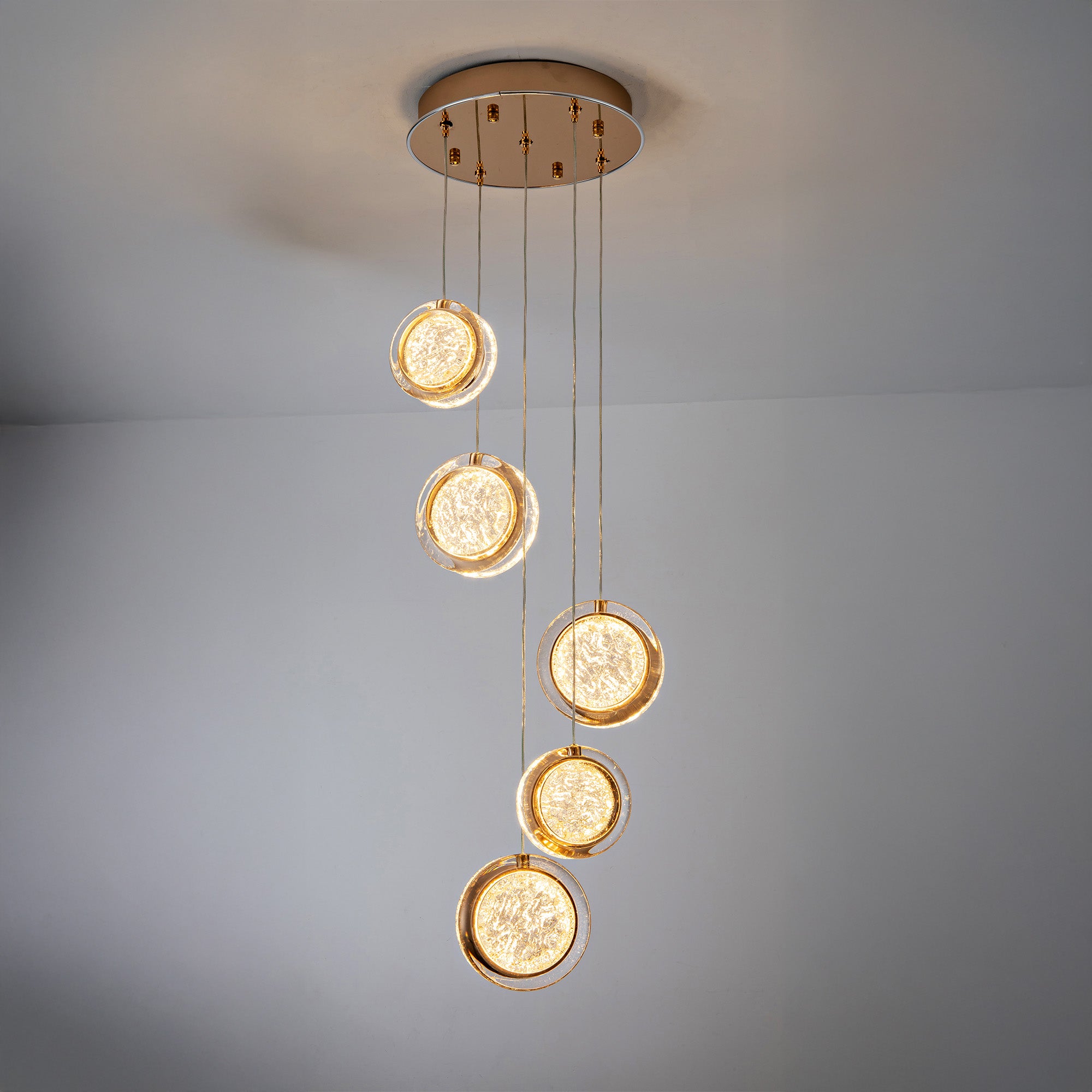 Yoyo Gold 5 Light 50W CCT LED Pendant Light