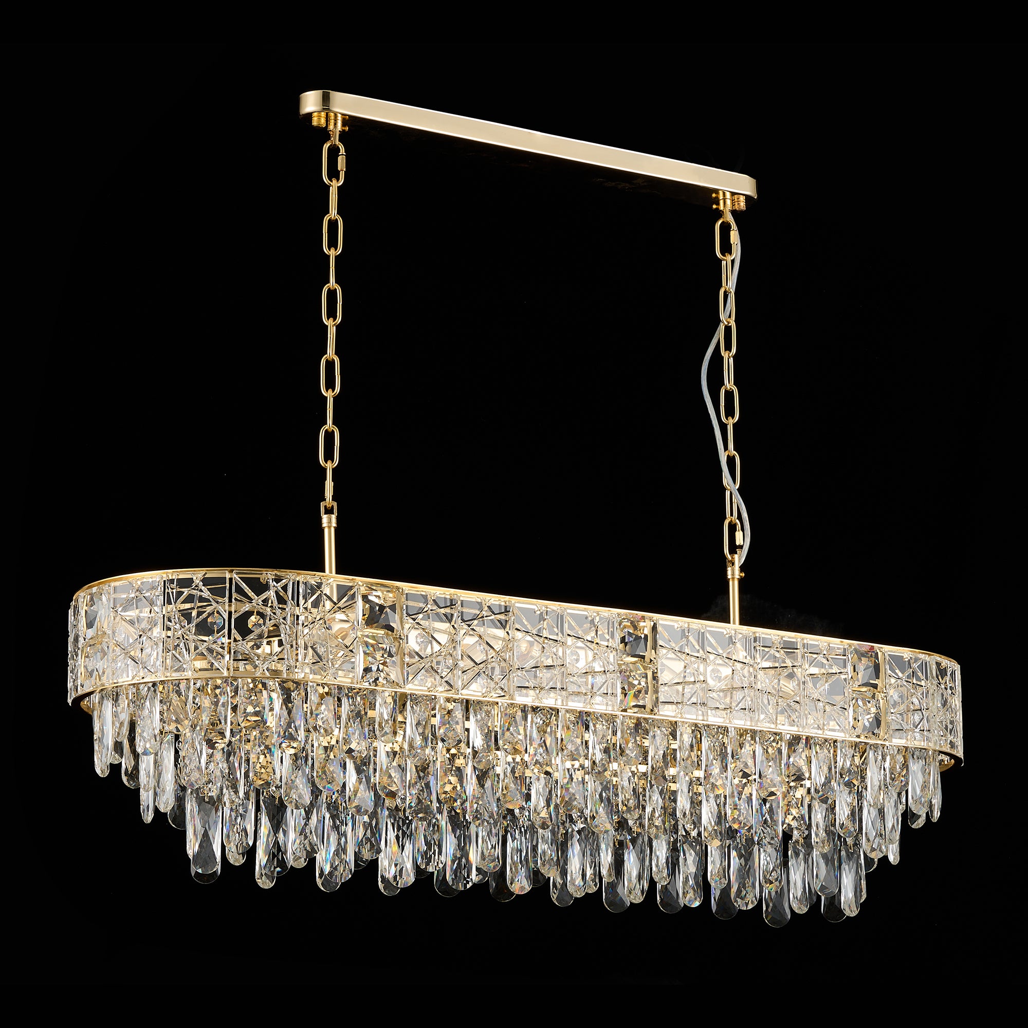 Finley Gold and Crystal 1200mm Pendant