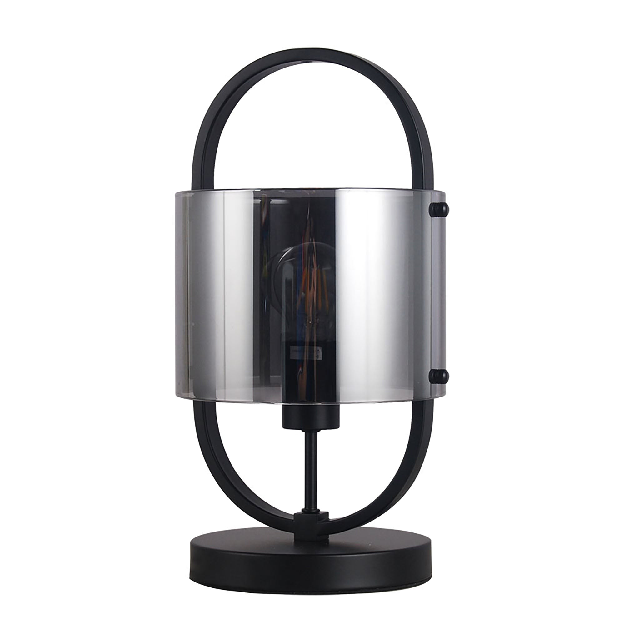 Dynamic Black with Smoke Glass Table Lamp