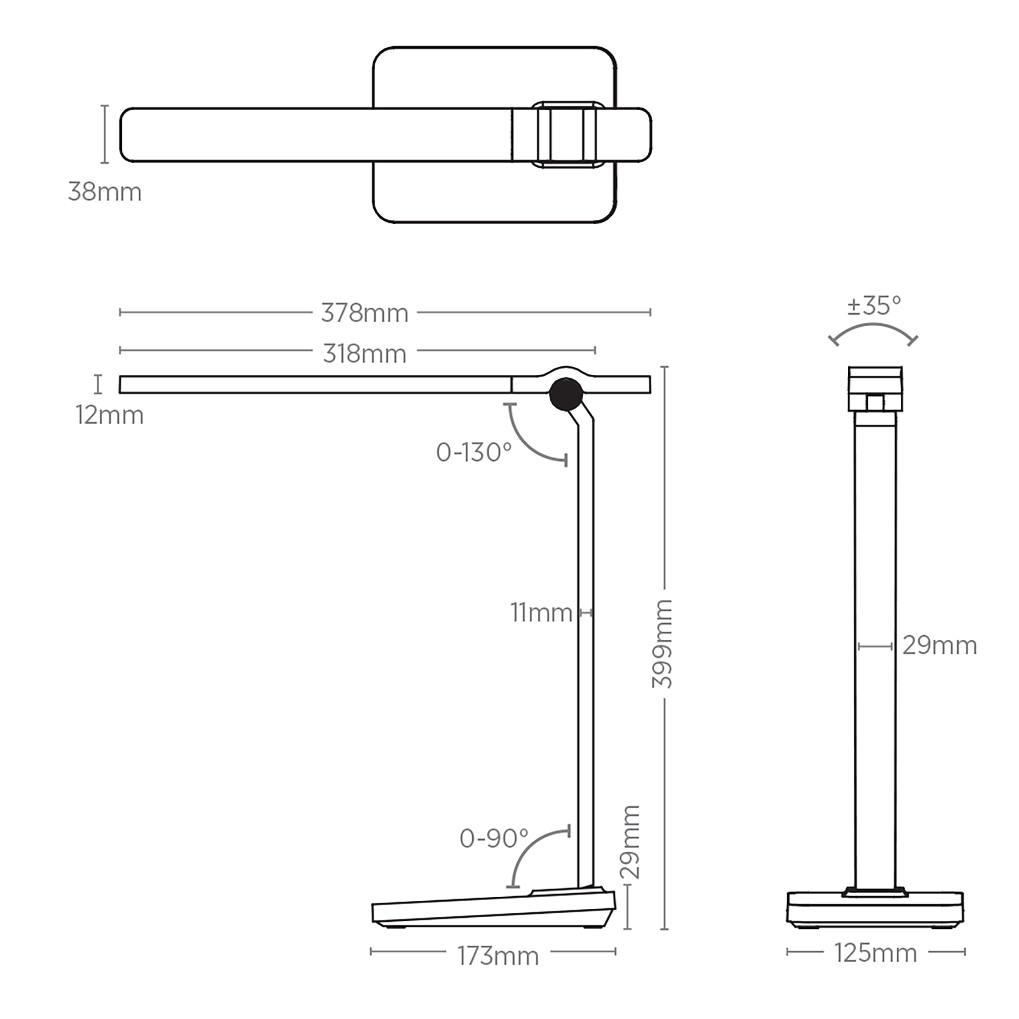 Bruce White 10w CCT Dimmable LED Desk Lamp