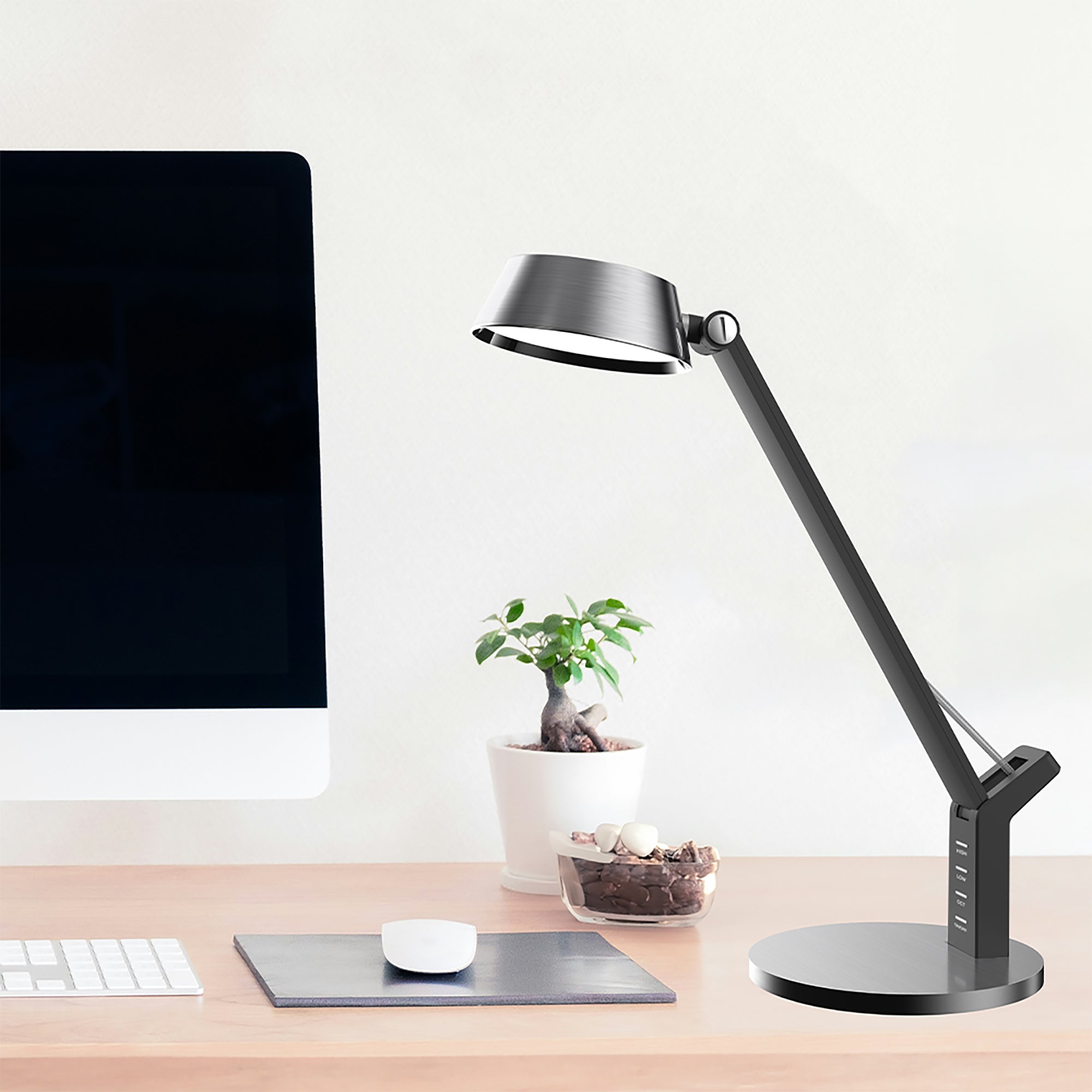 Hilda Black Nickel 8w CCT with USB LED Desk Lamp
