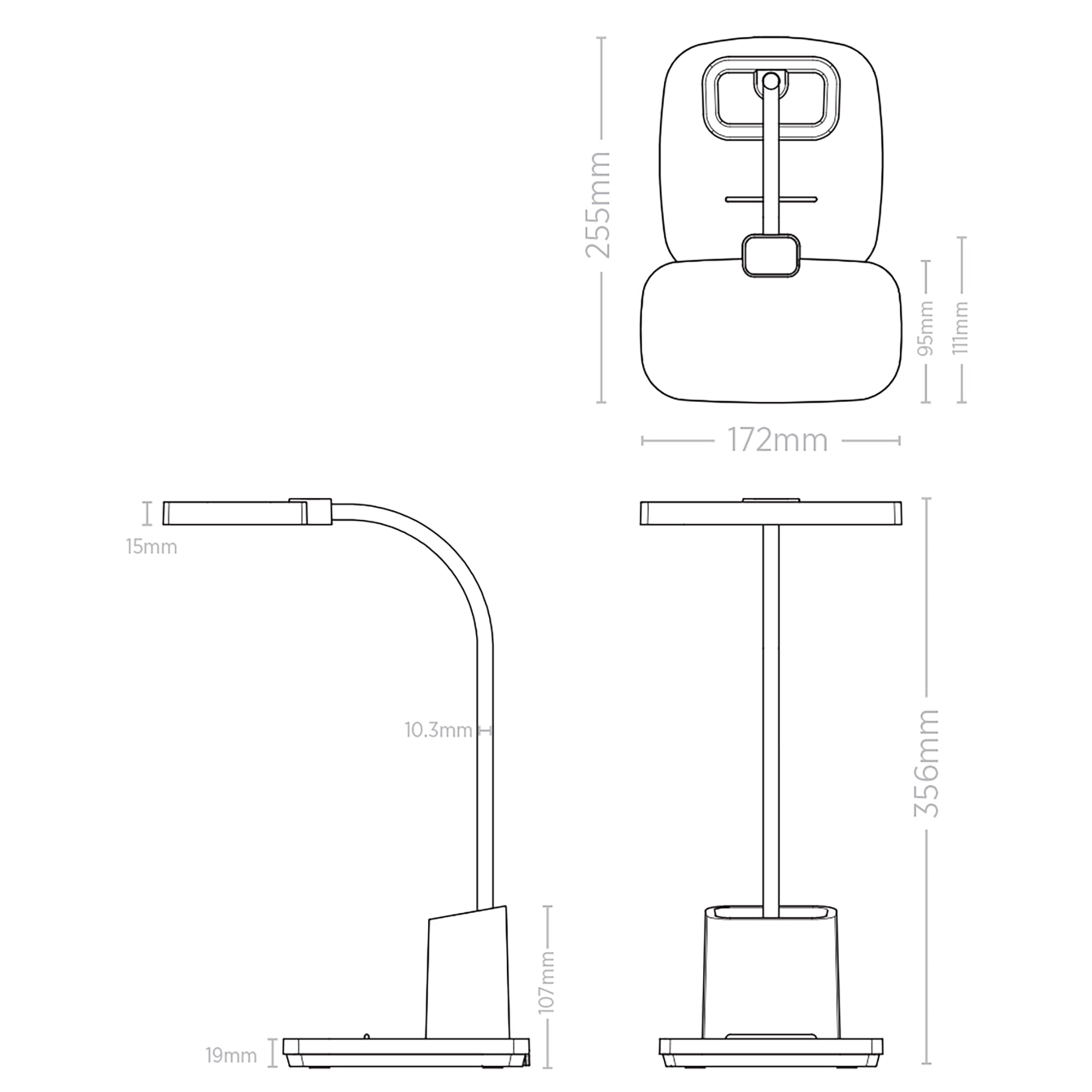 Penchi White 10w CCT Rechargeable LED Desk Lamp