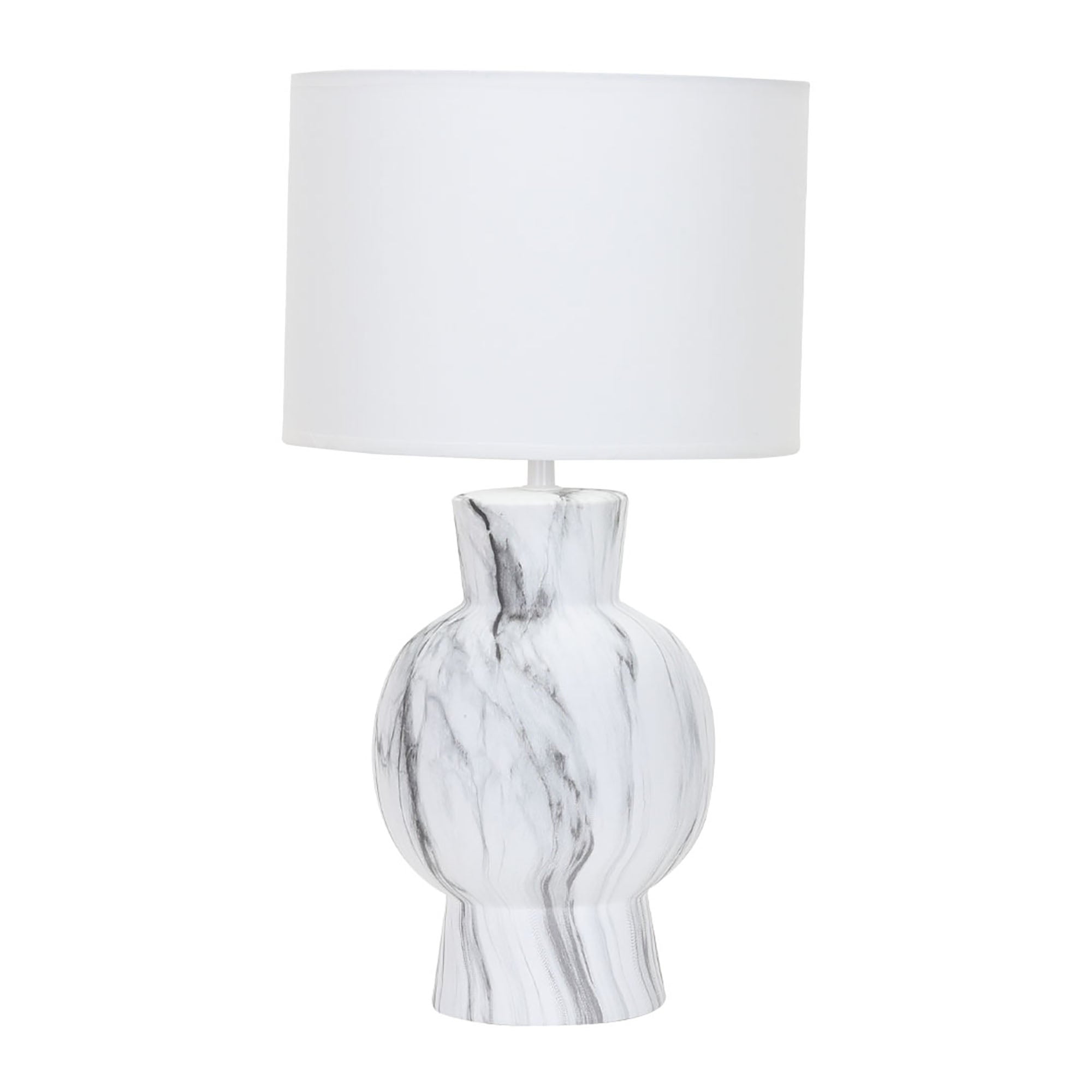 Karina Light Stone with White Shade Table Lamp