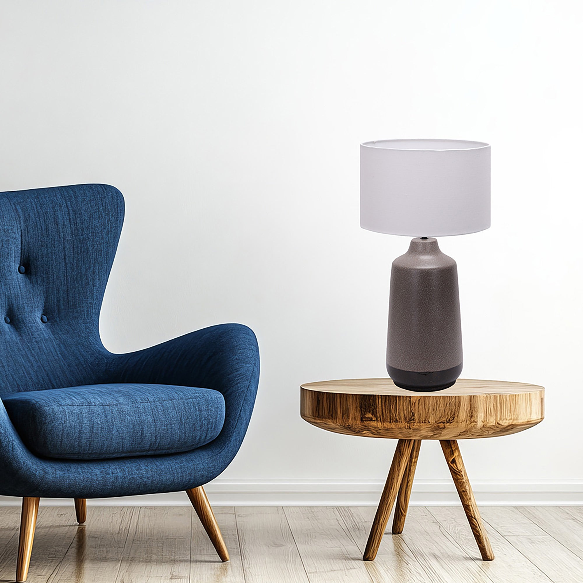 Venus Grey with White Shade Table Lamp