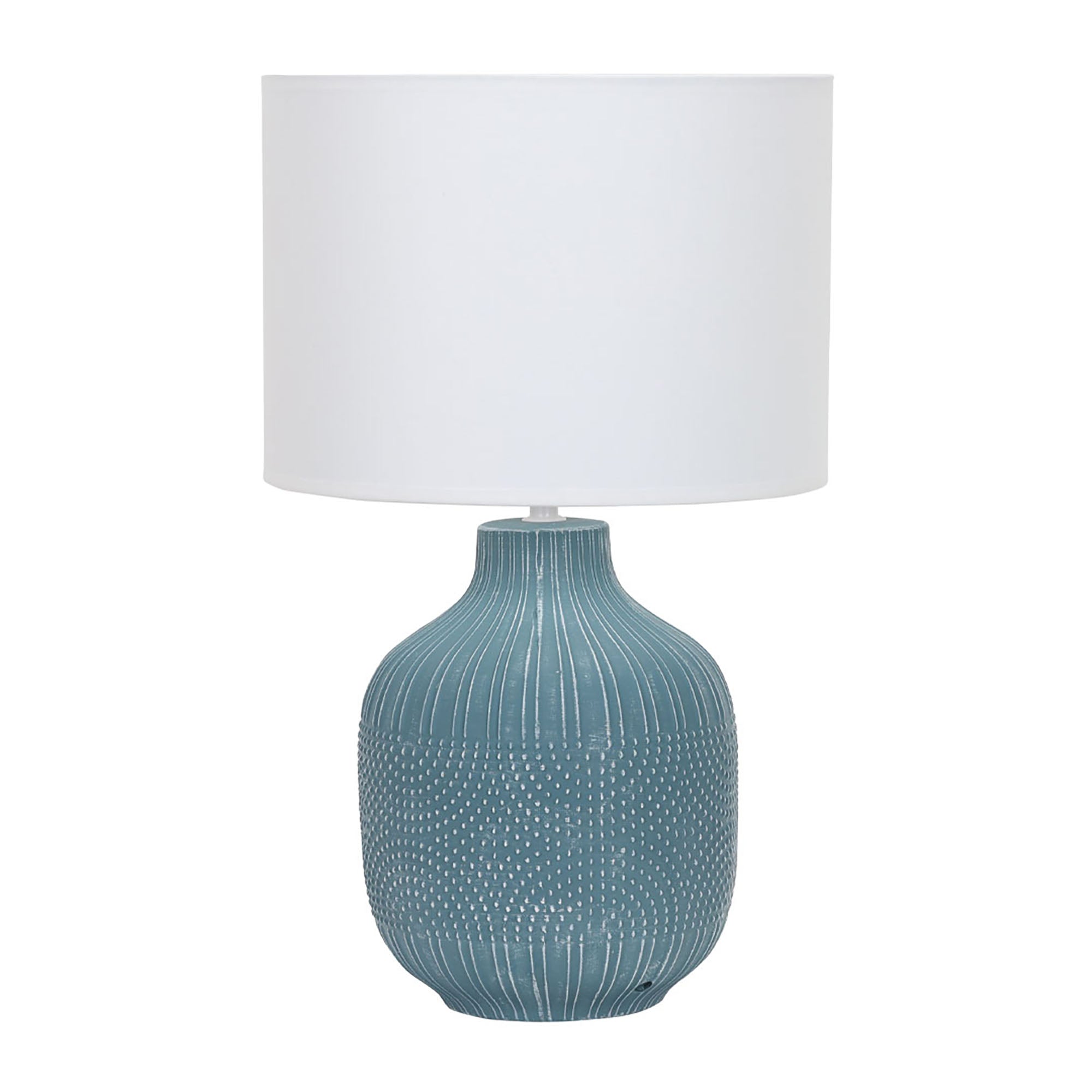 Bondi Teal with White Shade Table Lamp