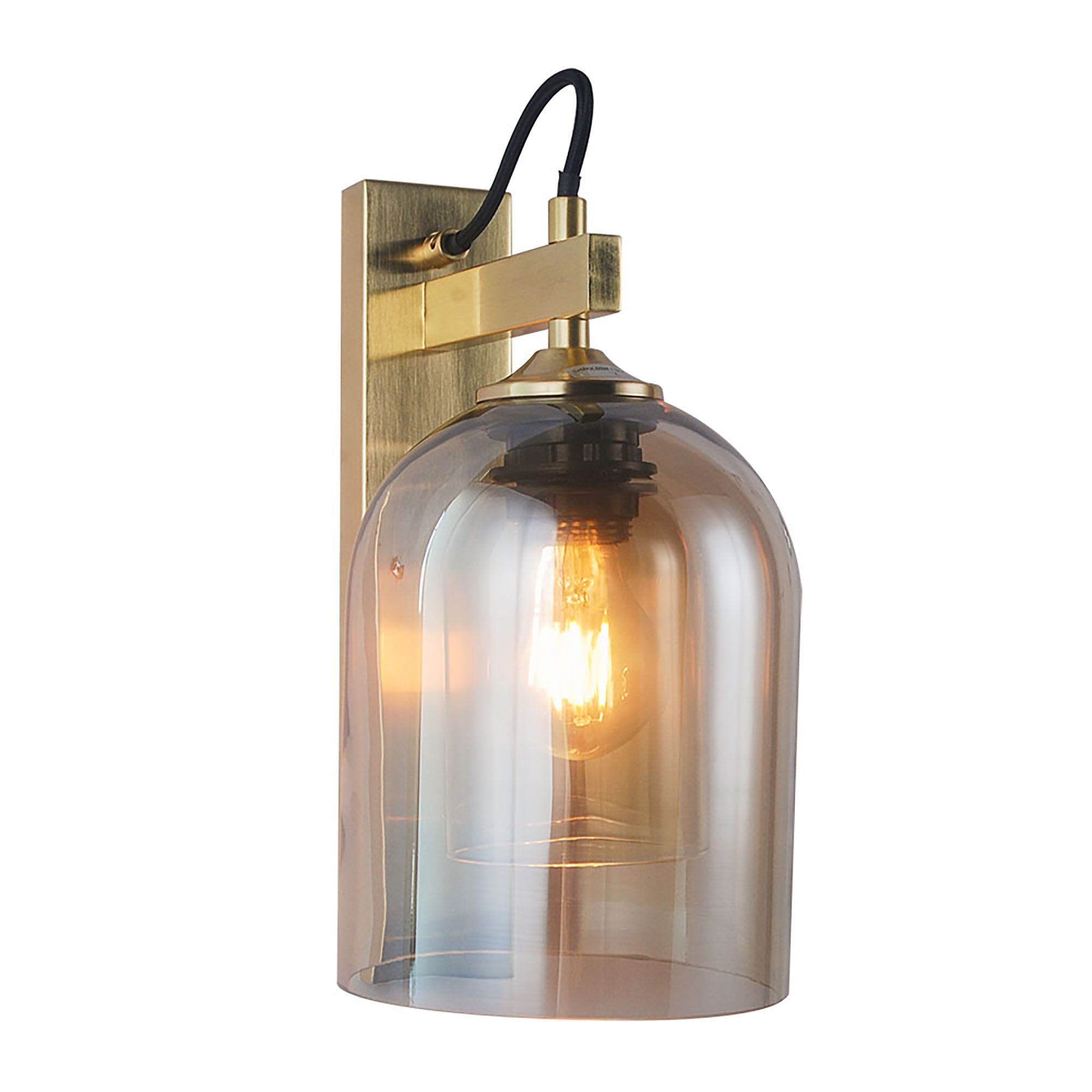Marco Gold with Cognac Glass Wall Light