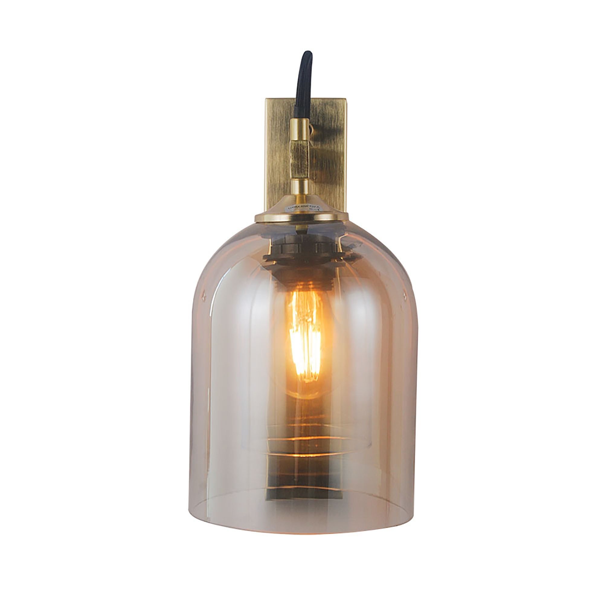 Marco Gold with Cognac Glass Wall Light