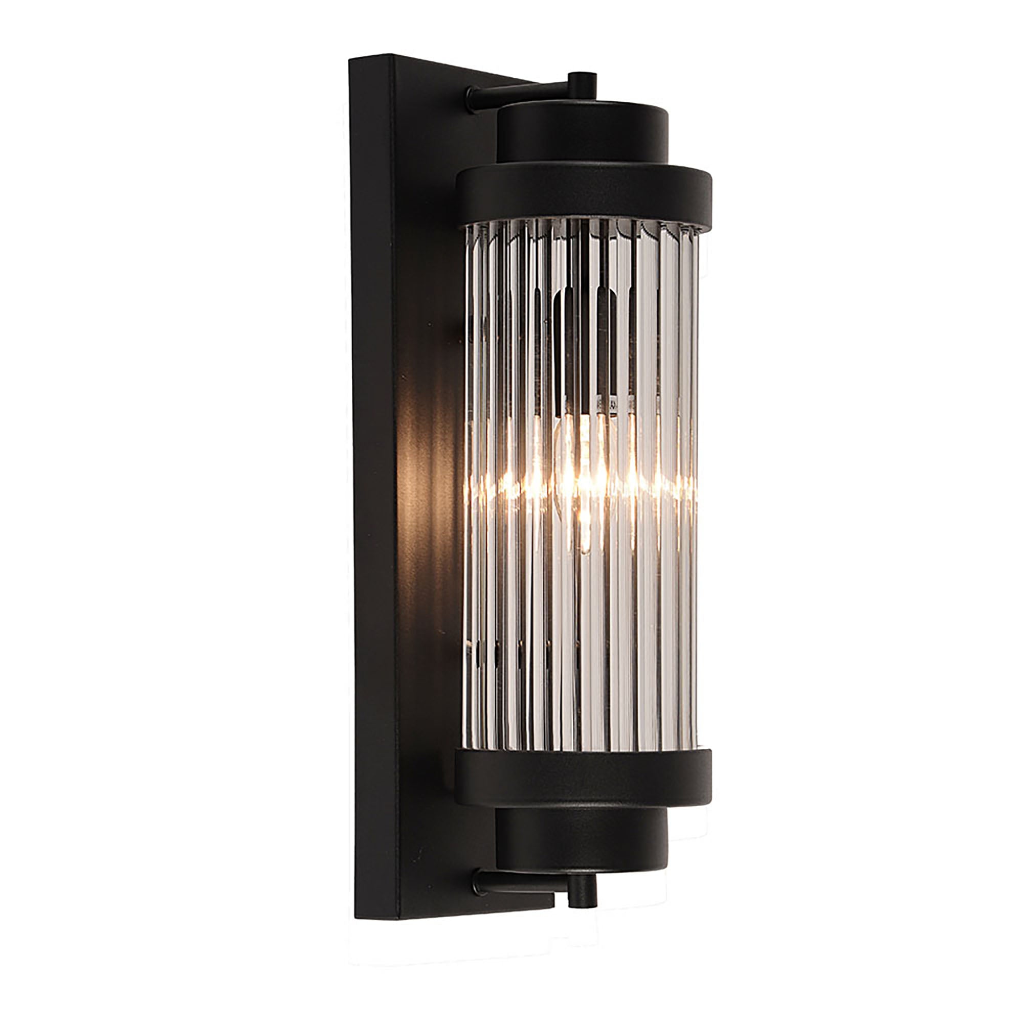Cambridge Black and Clear Glass 400mm Wall Light