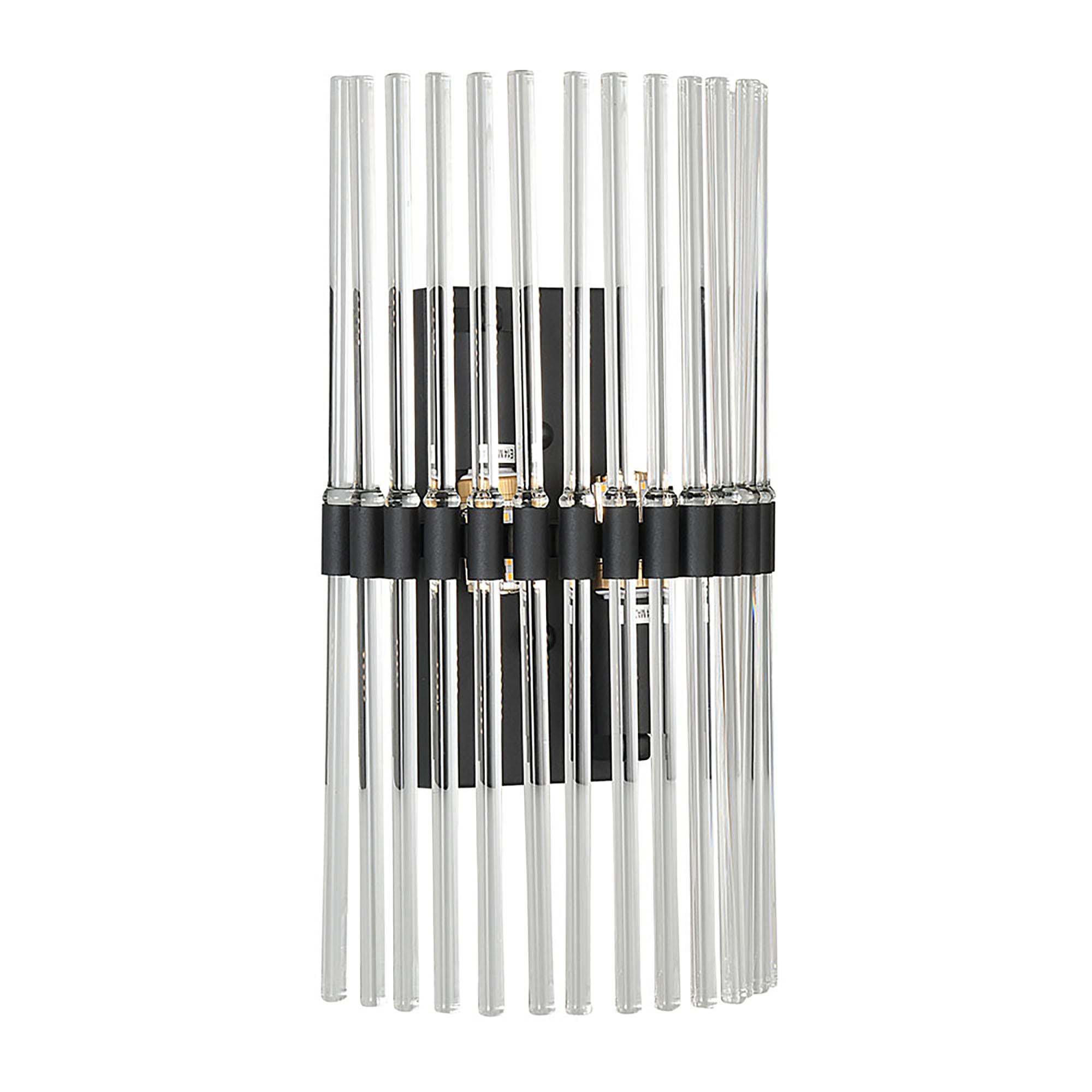 Chloe Black and Clear Glass Wall Light