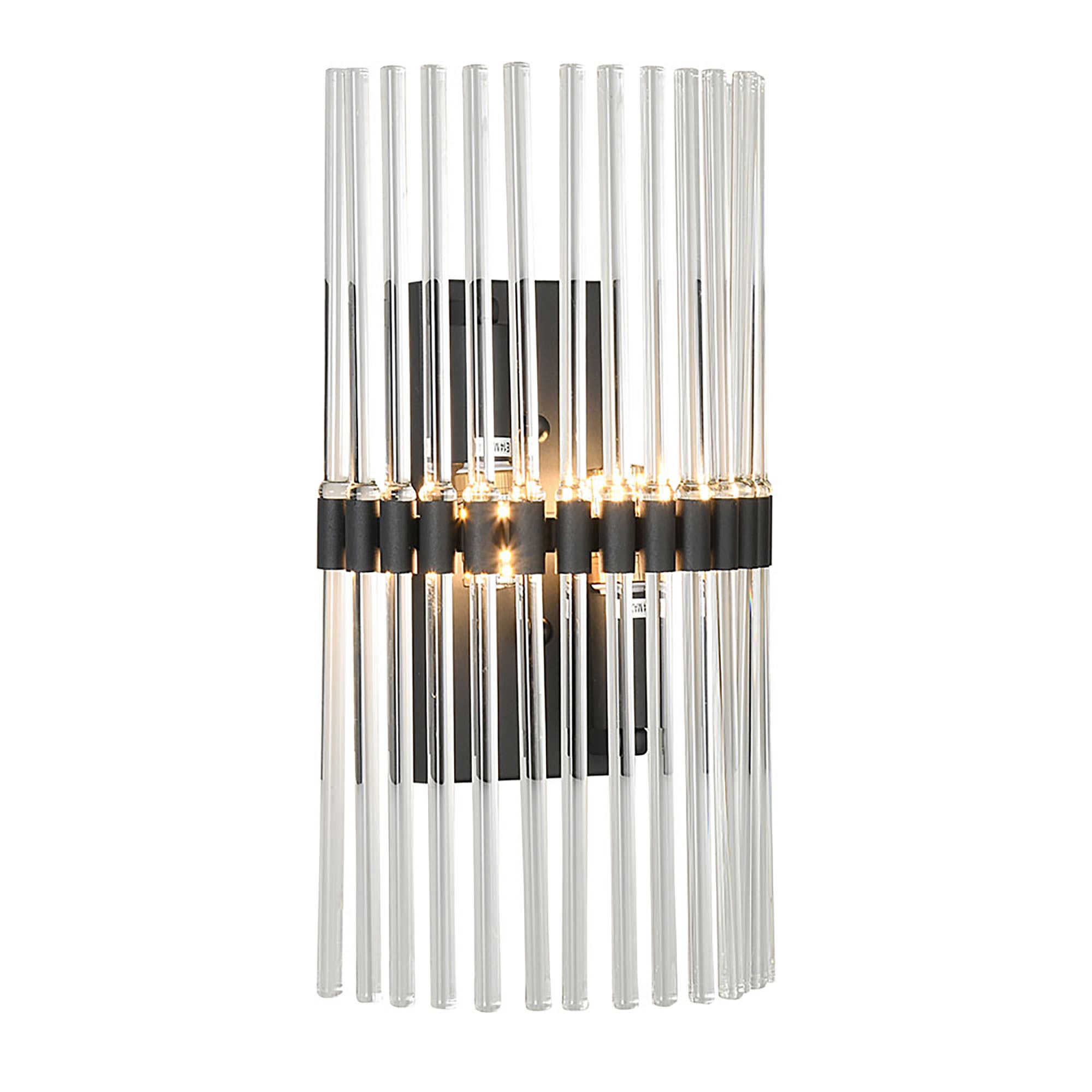 Chloe Black and Clear Glass Wall Light