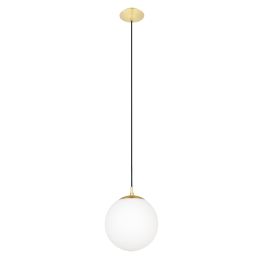 Rondo Hanging Light 1X60W E27 Matt Brass/Opal 250mm 2M