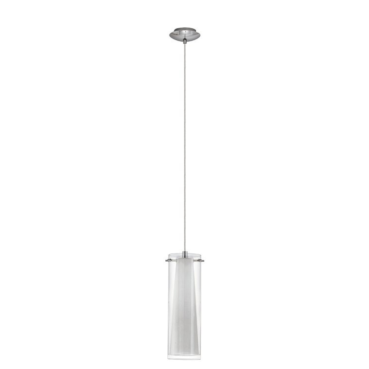 Pinto 1 Light Twin Glass Pendant Light in Chrome
