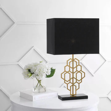 Akron Black & Antique Gold Table Lamp Small