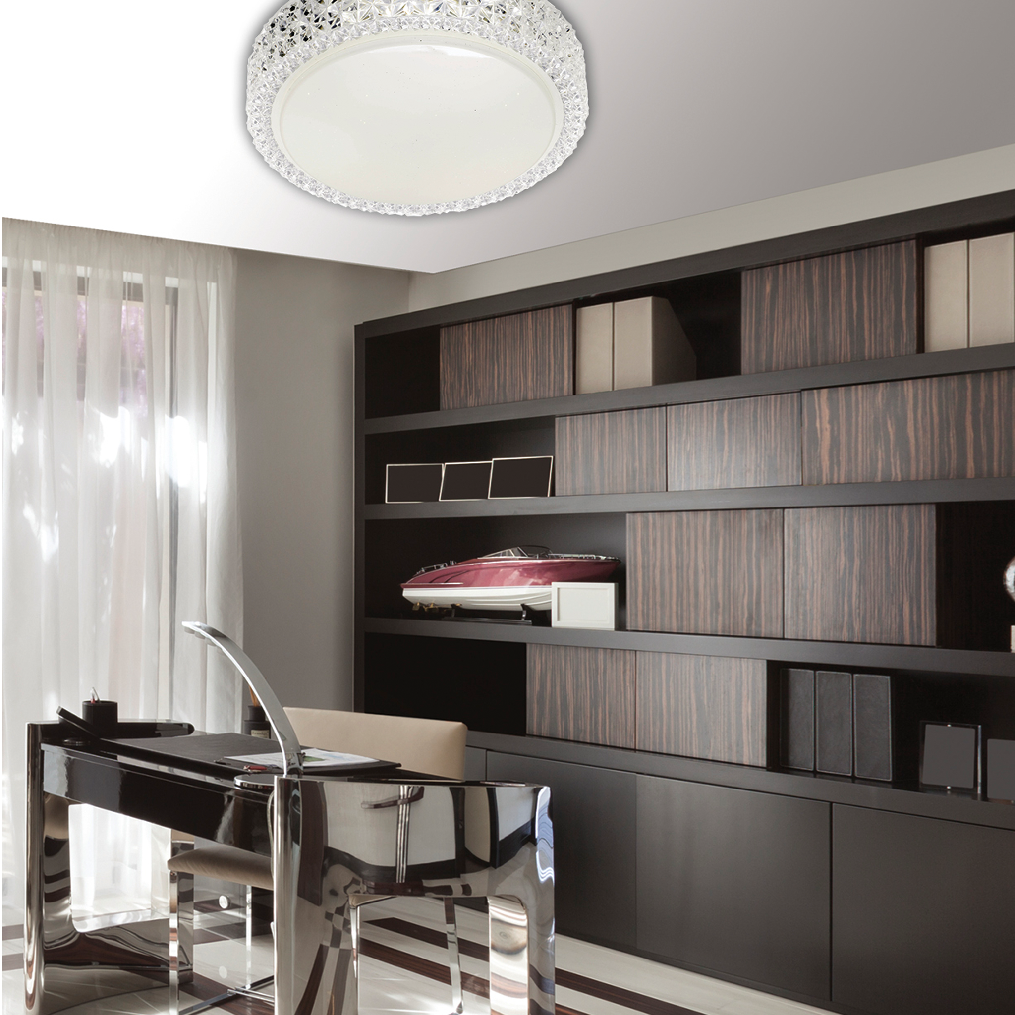 Amelia 40 Opaline 32W 3CCT Dimmable LED Oyster