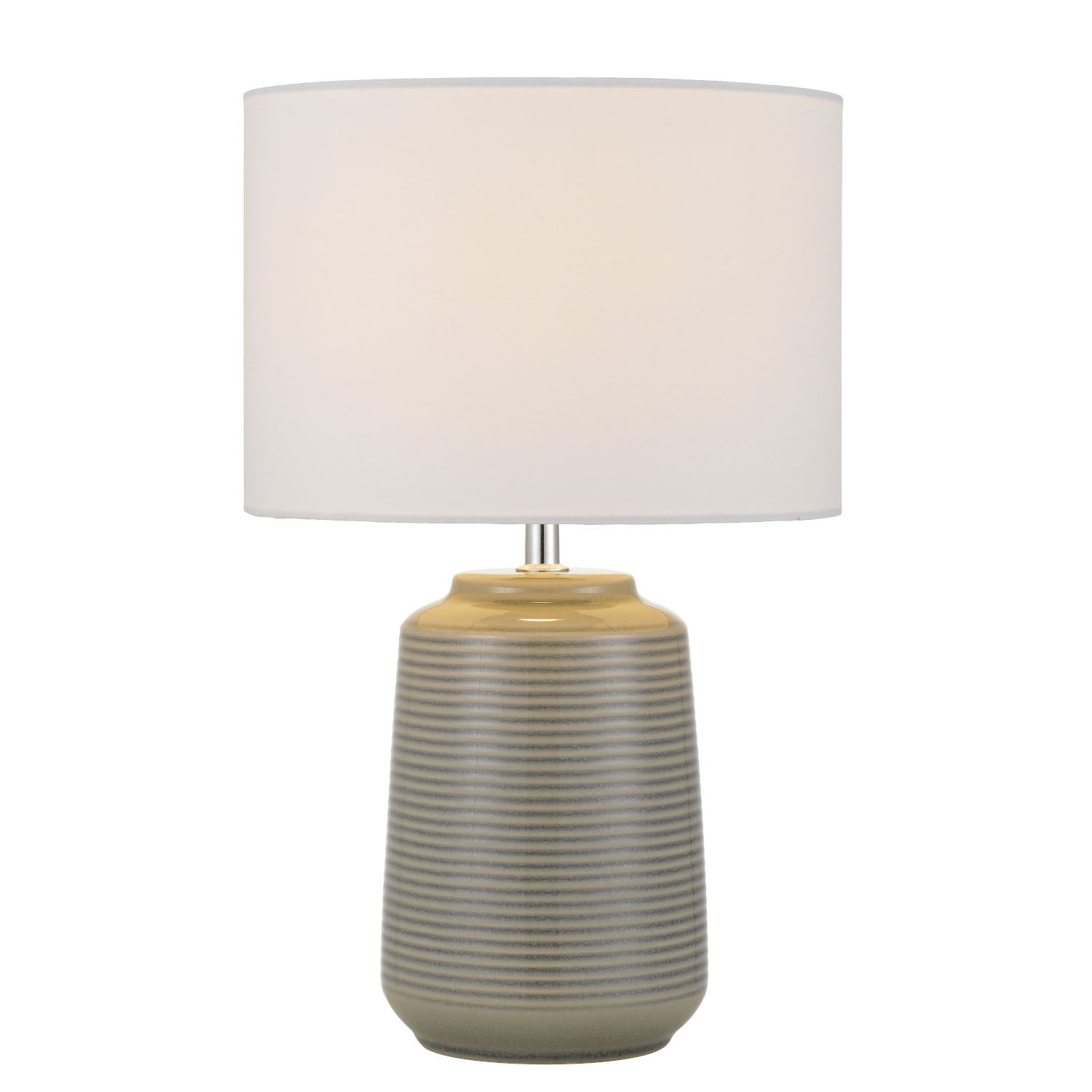 Anni Cream or Grey Ceramic Table Lamp with White Fabric Shade