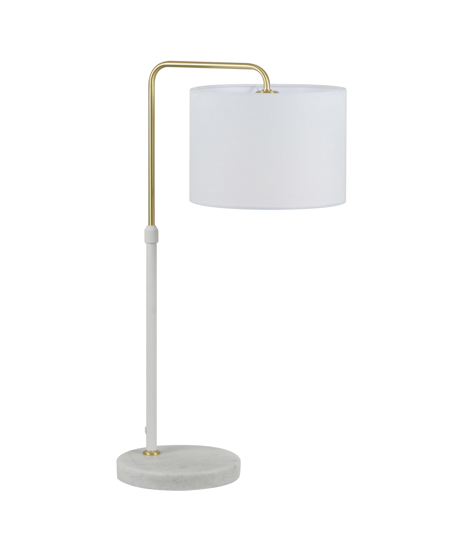Arriba: Drum Shade with Marble Base Height Adjustable Table Lamps